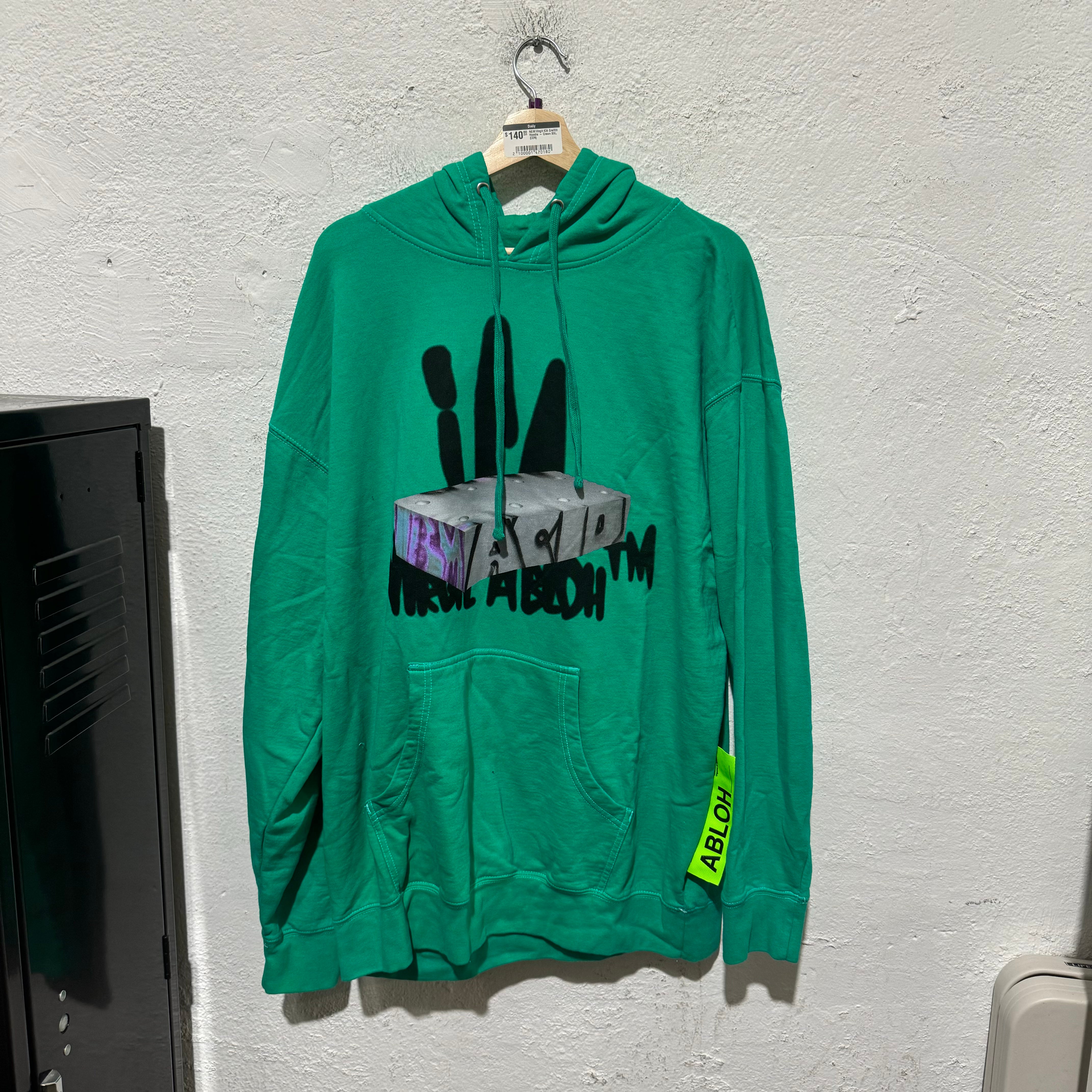 NEW Virgil ICA Graffiti Hoodie - Green XXL