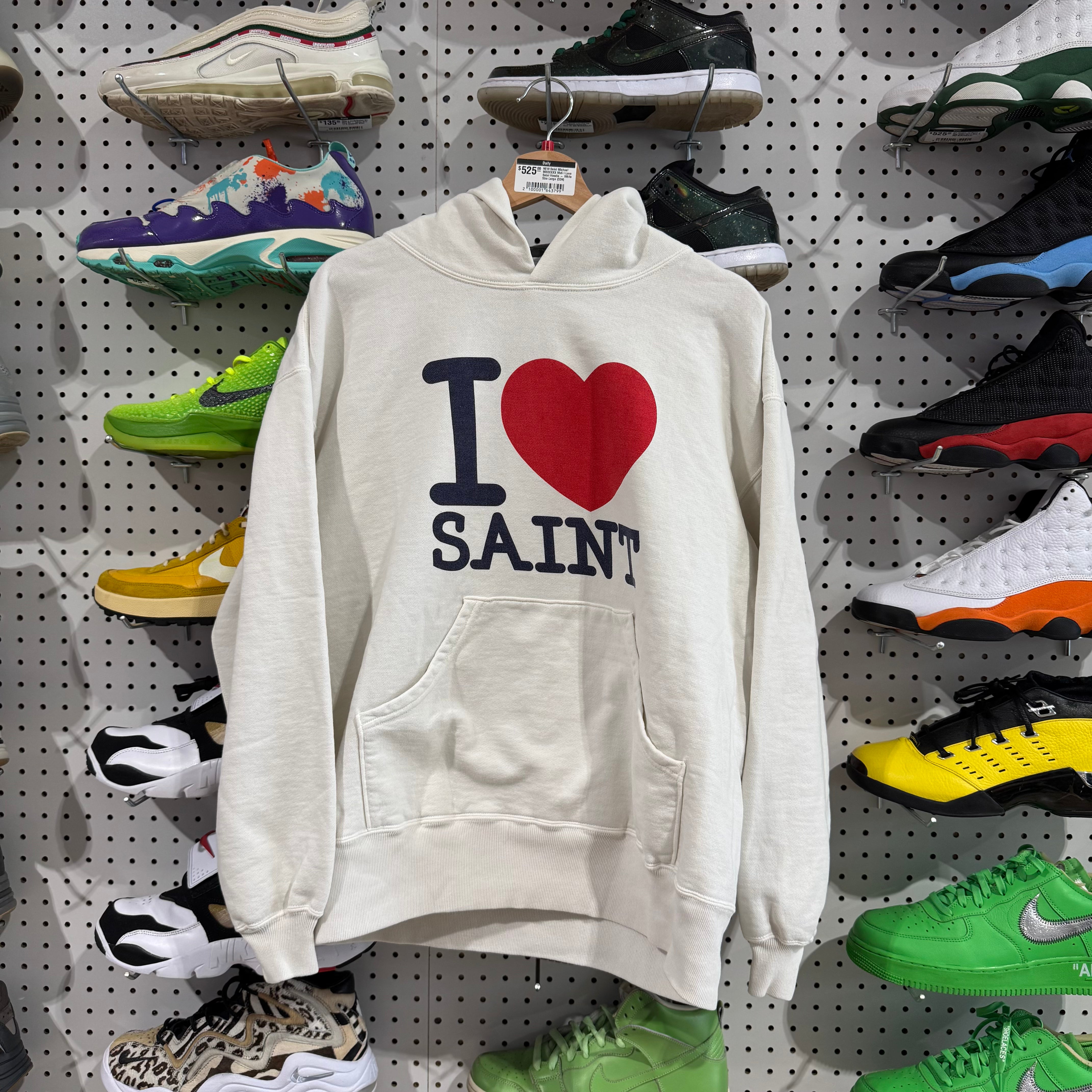 NEW Saint Michael MXXXXXX Mx6 I Love Saint Hoodie - White Size Large