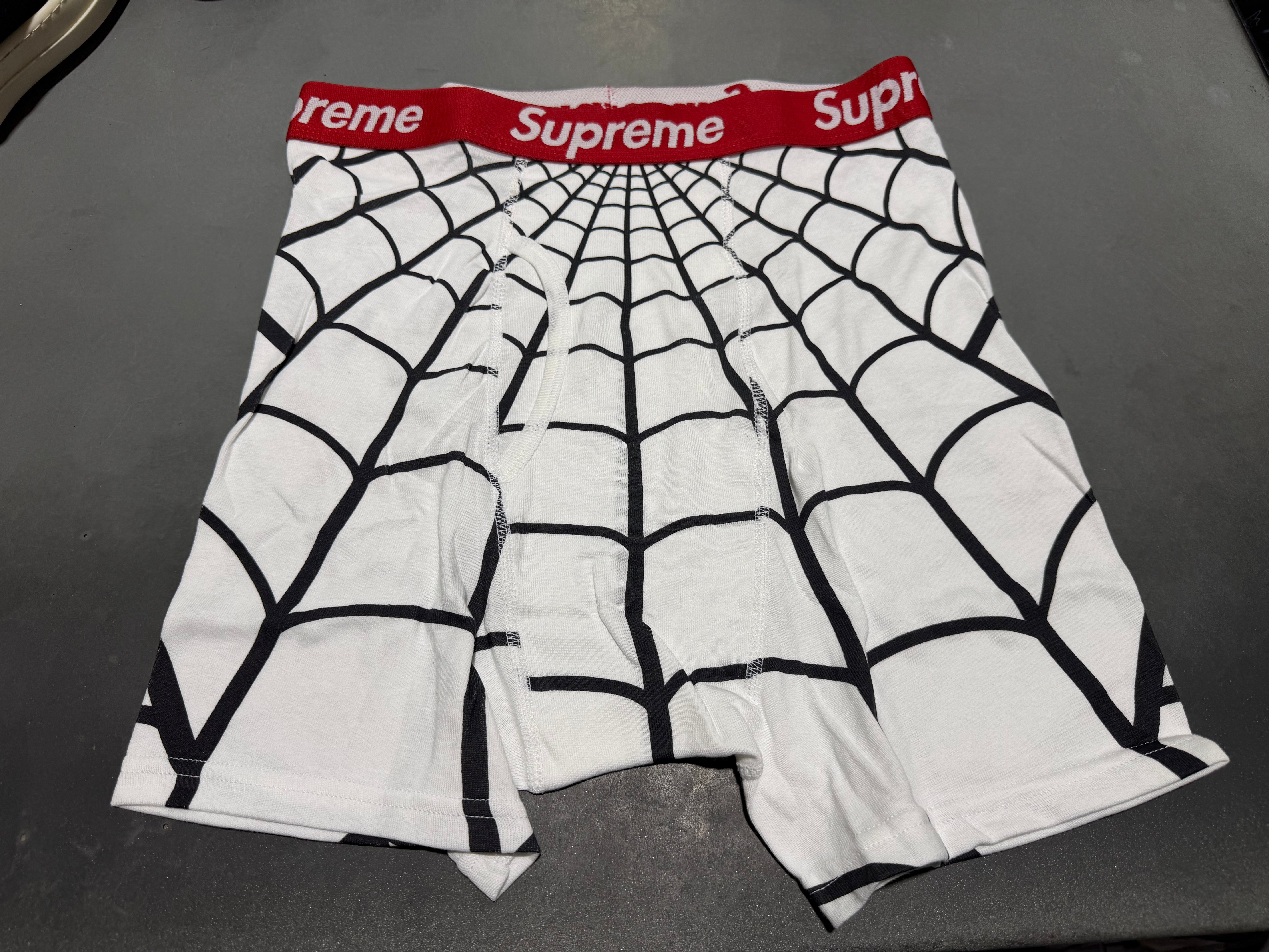 NEW Supreme x Hanes x Spider Man Boxer Briefs - White Size Medium