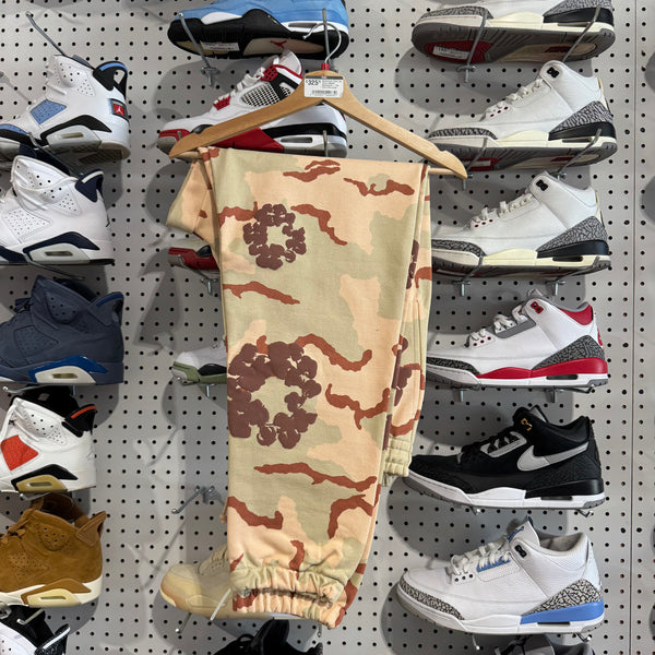 NEW Denim Tears The Cotton Wreath Sweatpants - Tan Camo