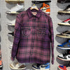 NEW Supreme True Religion Quilted Lined Plaid Flannel Shirt - Purple Size Medium