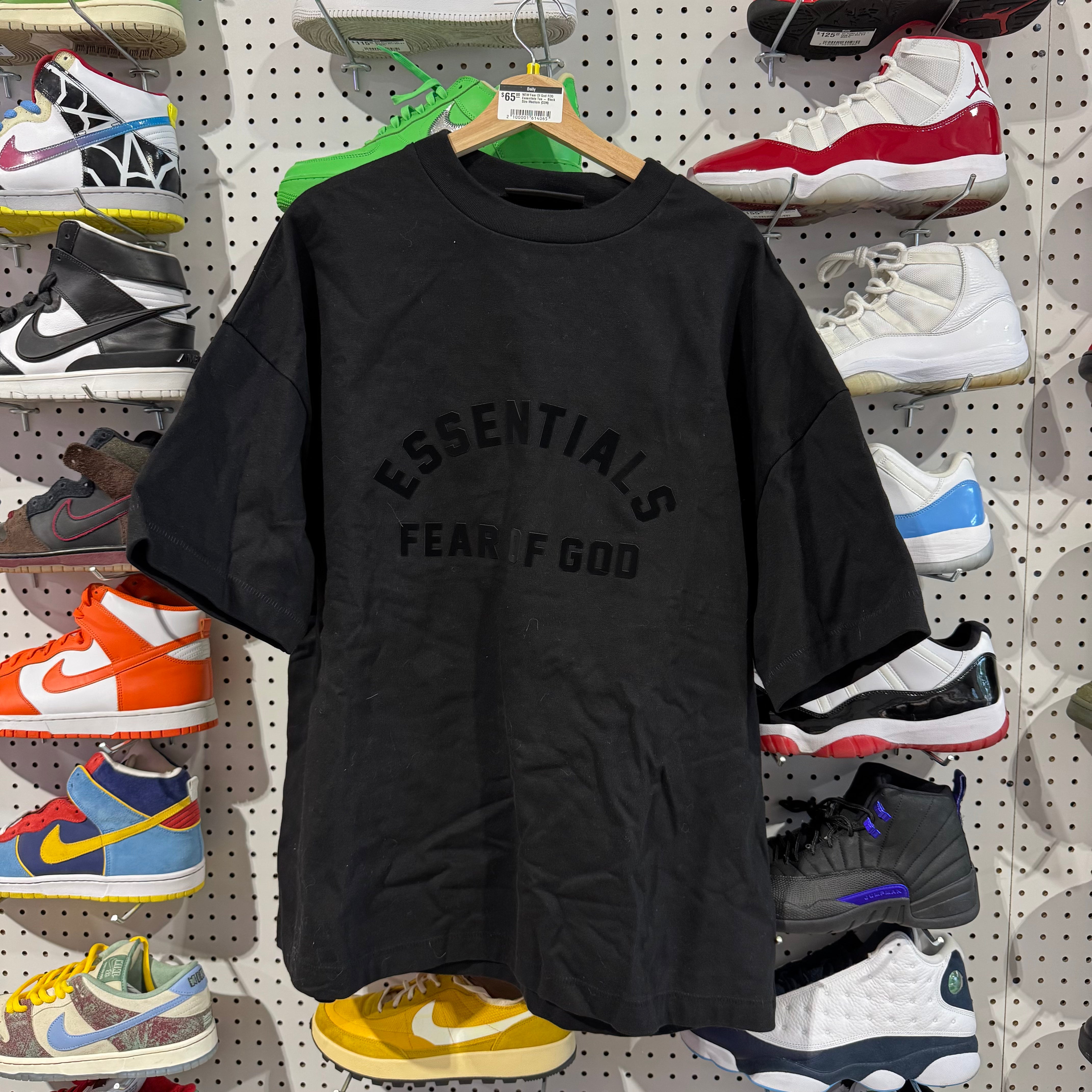 NEW Fear Of God FOG Essentials Tee - Black Size Medium
