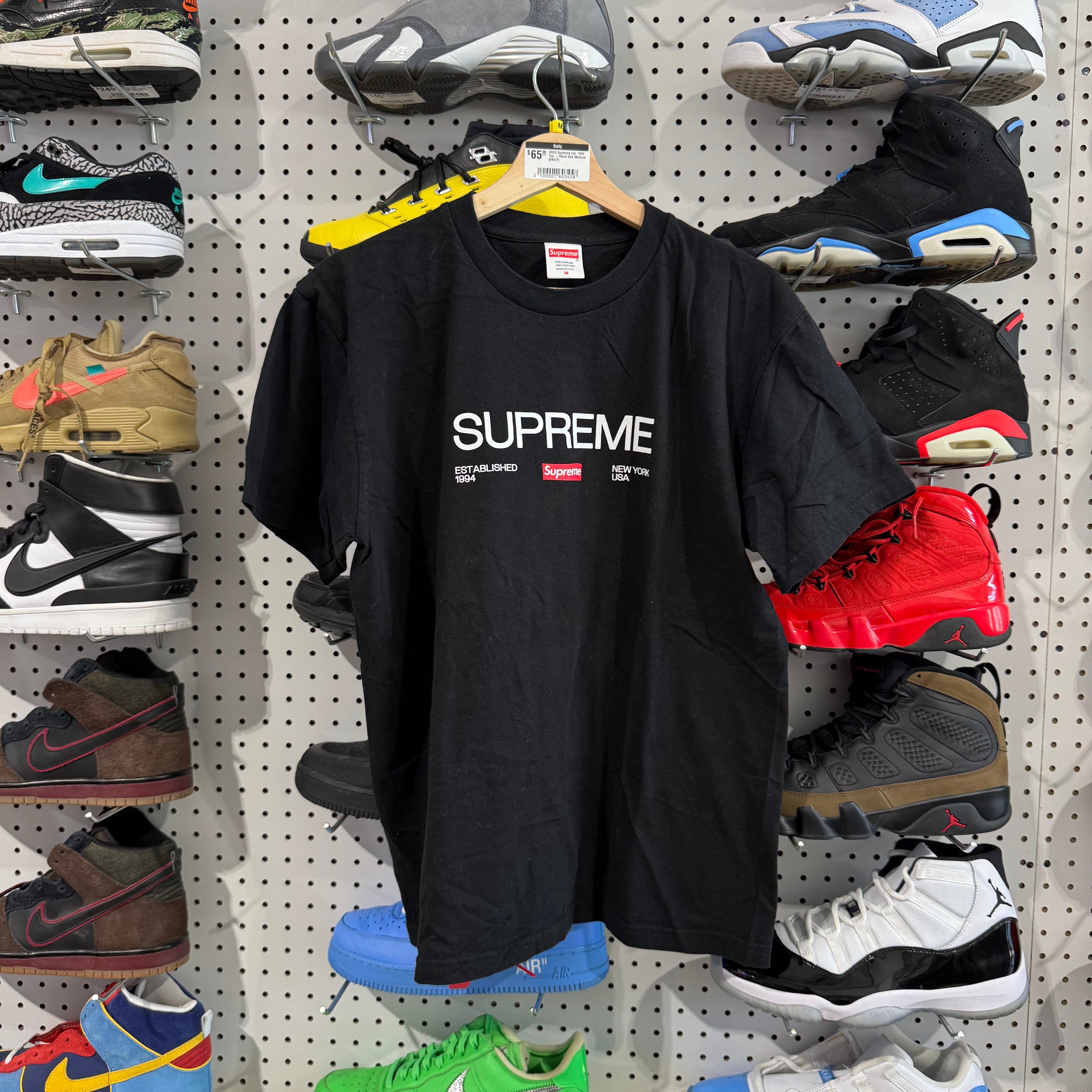 USED Supreme Est. 1994 Tee - Black Size Medium