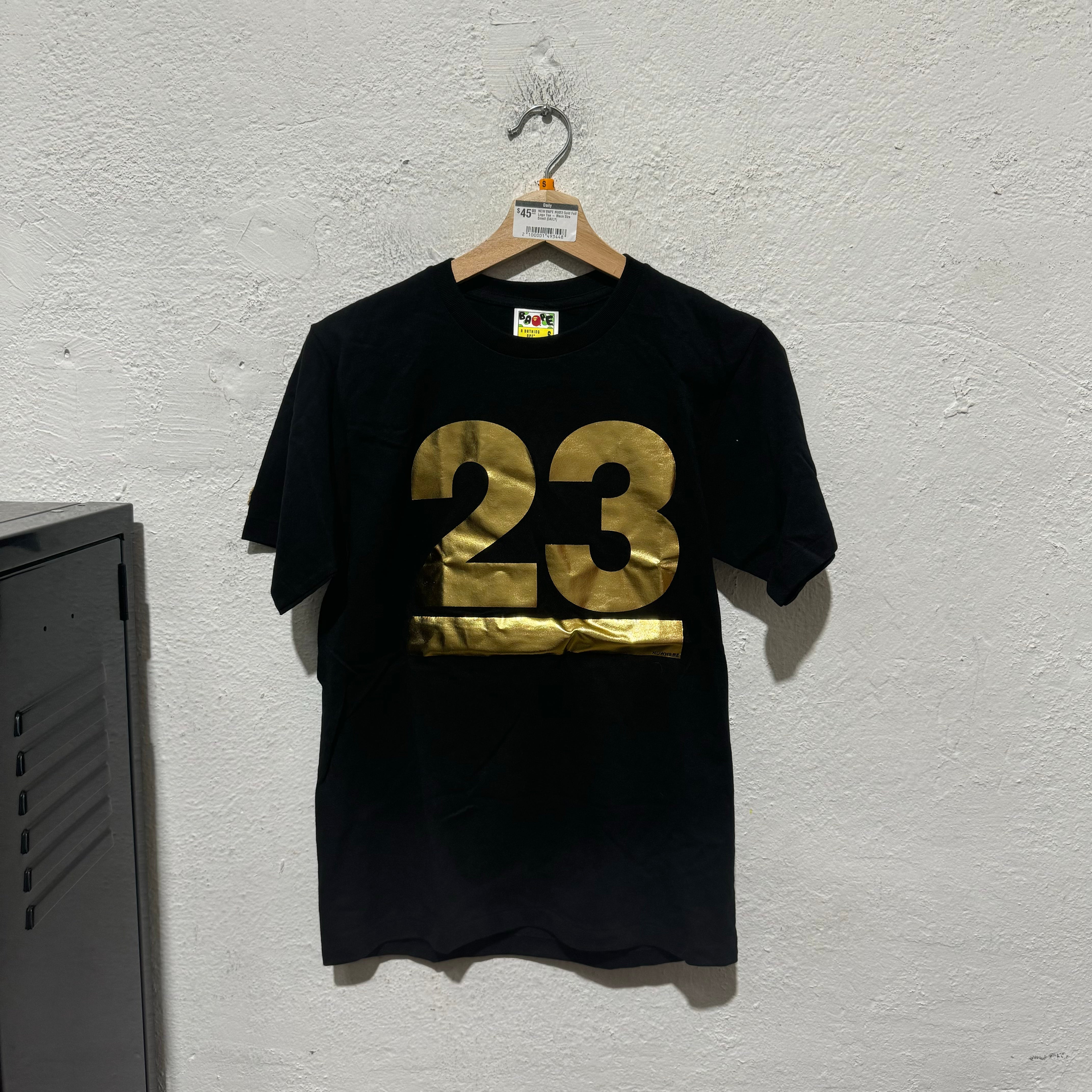 NEW BAPE NW23 Gold Foil Logo Tee - Black Size Small