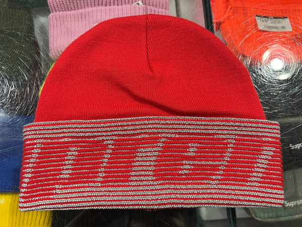 NEW Supreme Reflective Jacquard Cuff Beanie