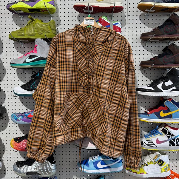 NEW Hidden Season Plaid Windbreaker - Brown Size XL