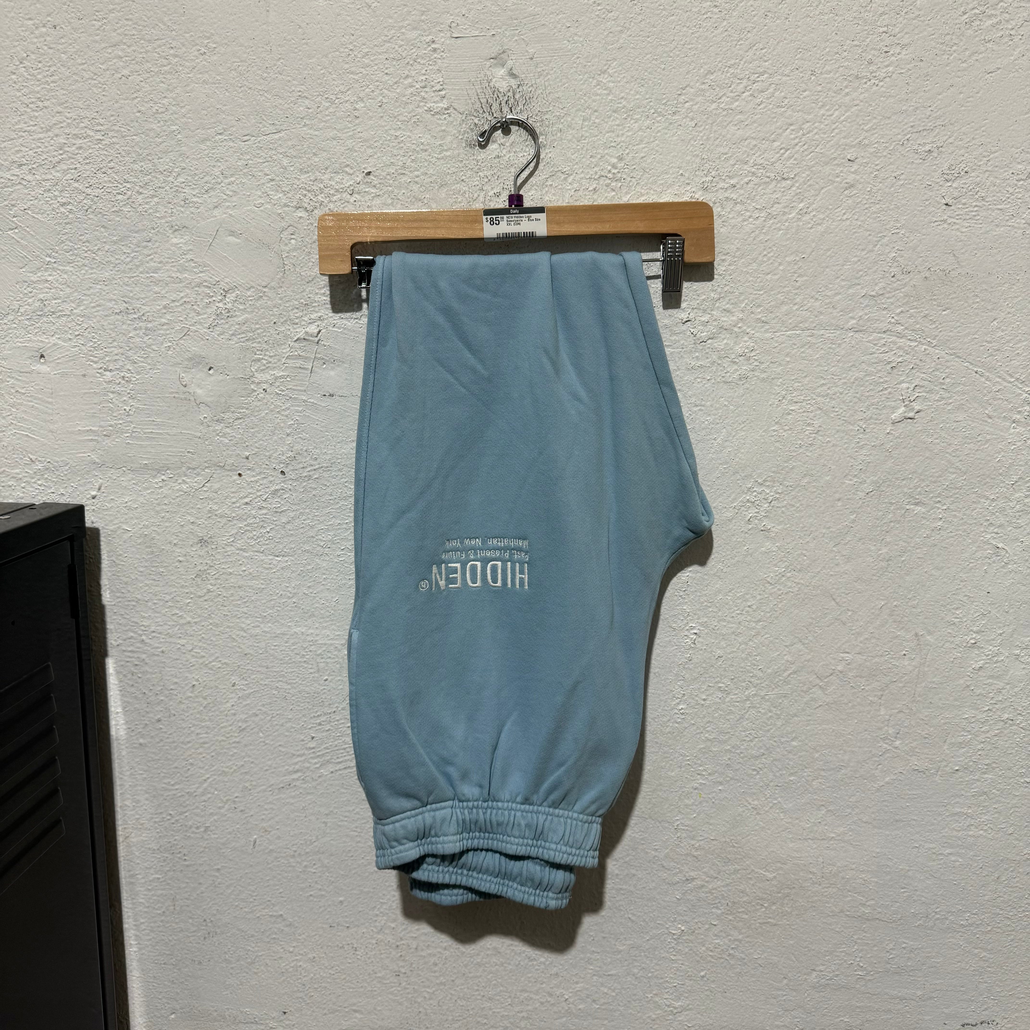 NEW Hidden Logo Sweatpants - Blue Size XXL