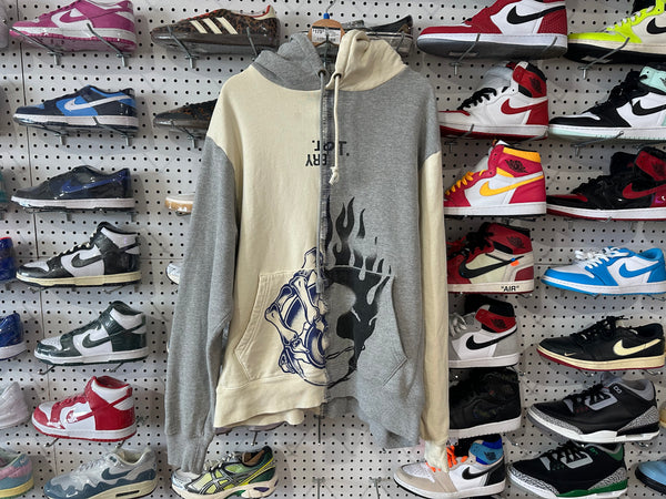 USED Gallery Department Split Hoodie - Grey/Cream Size XXL