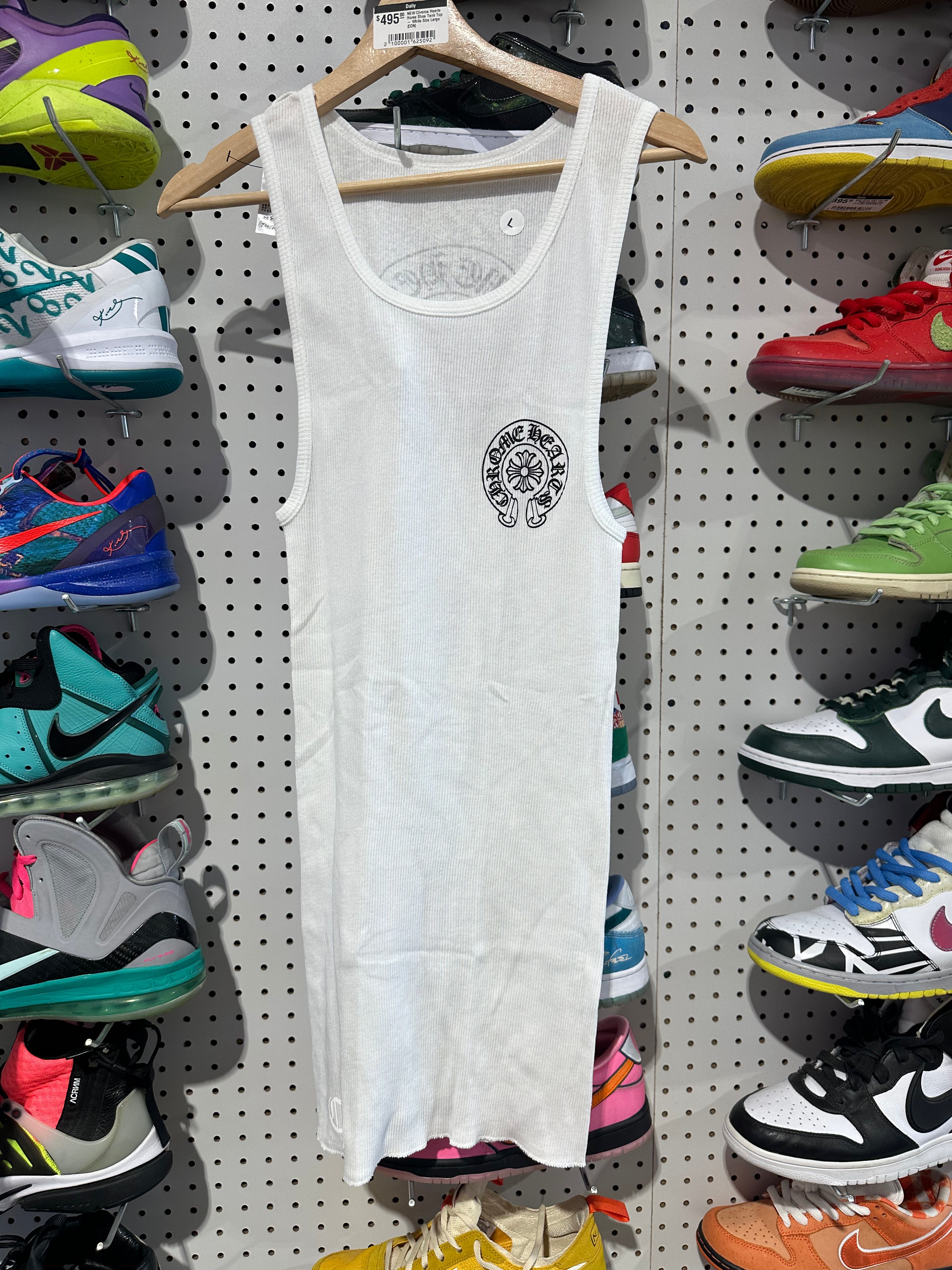 NEW Chrome Hearts Neck Logo Tank Top - White Size Medium