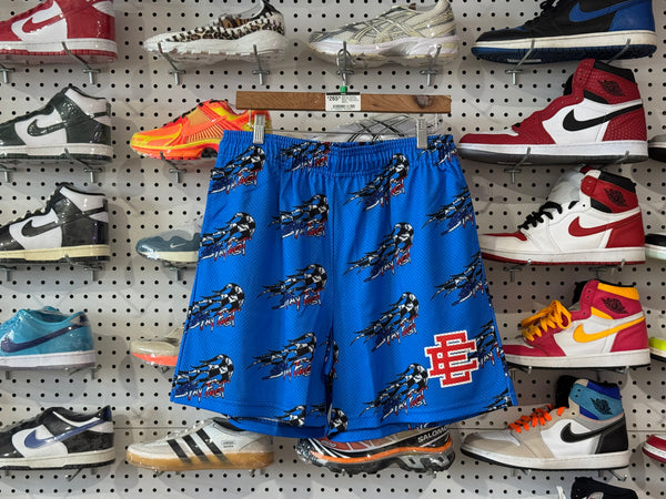 NEW Eric Emanuel Matty Boy Stay Fast Shorts - Blue Size XL