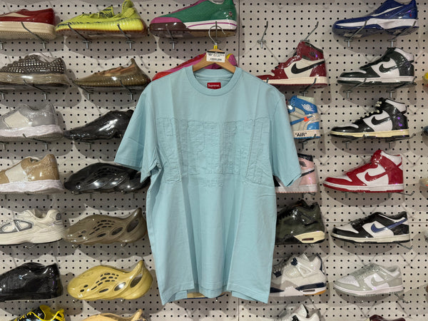 NEW Supreme Cutout Logo S/S Top - Light Blue Sized Medium