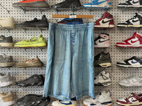 NEW Diesel Shorts With Trompe L'oeil Denim Print - Blue Size 36-40