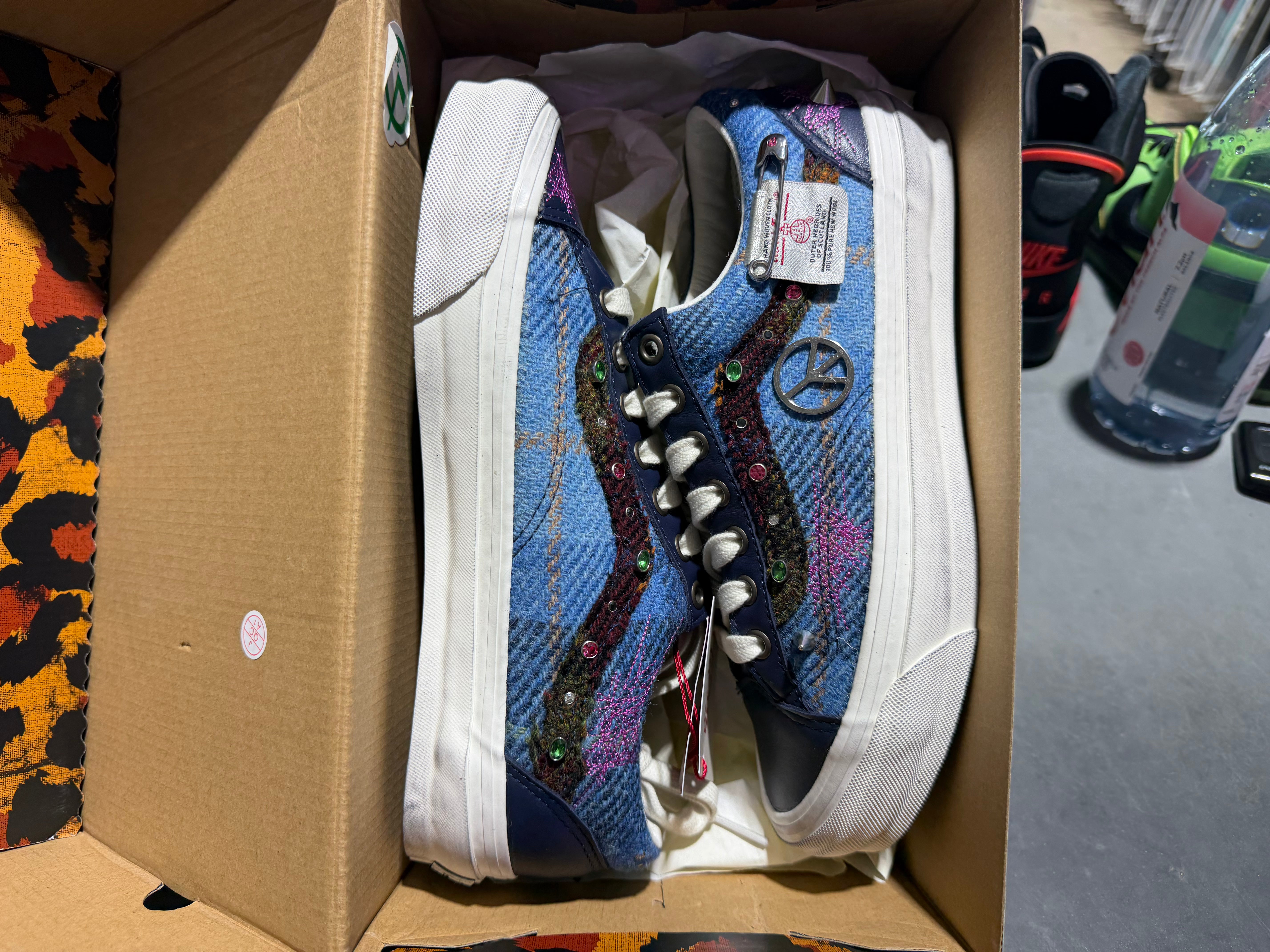 Vand Old Skool 36 - Harris Tweed/Blue Size 7