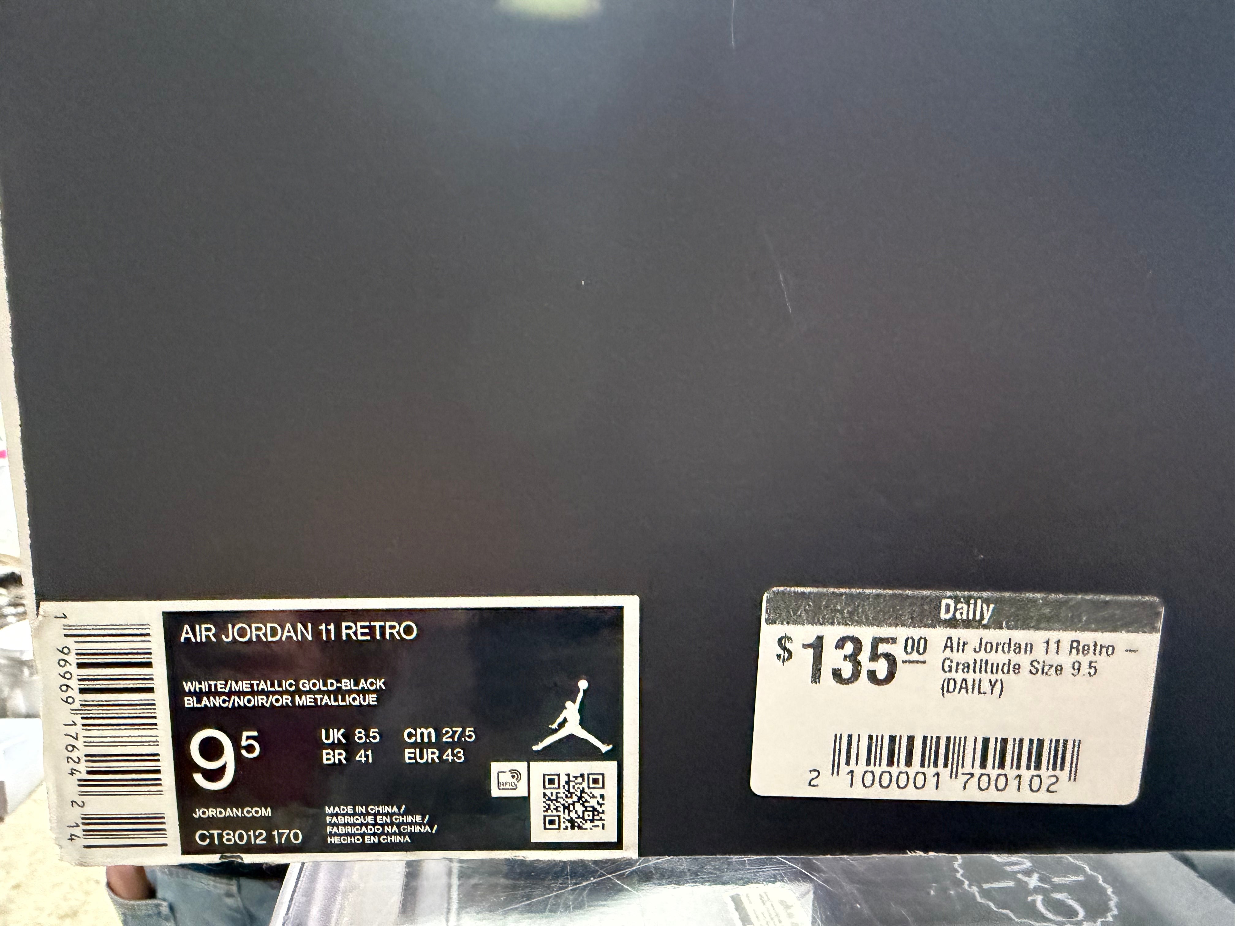 Air Jordan 11 Retro - Gratitude Size 9.5