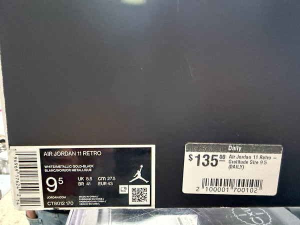 Air Jordan 11 Retro - Gratitude Size 9.5