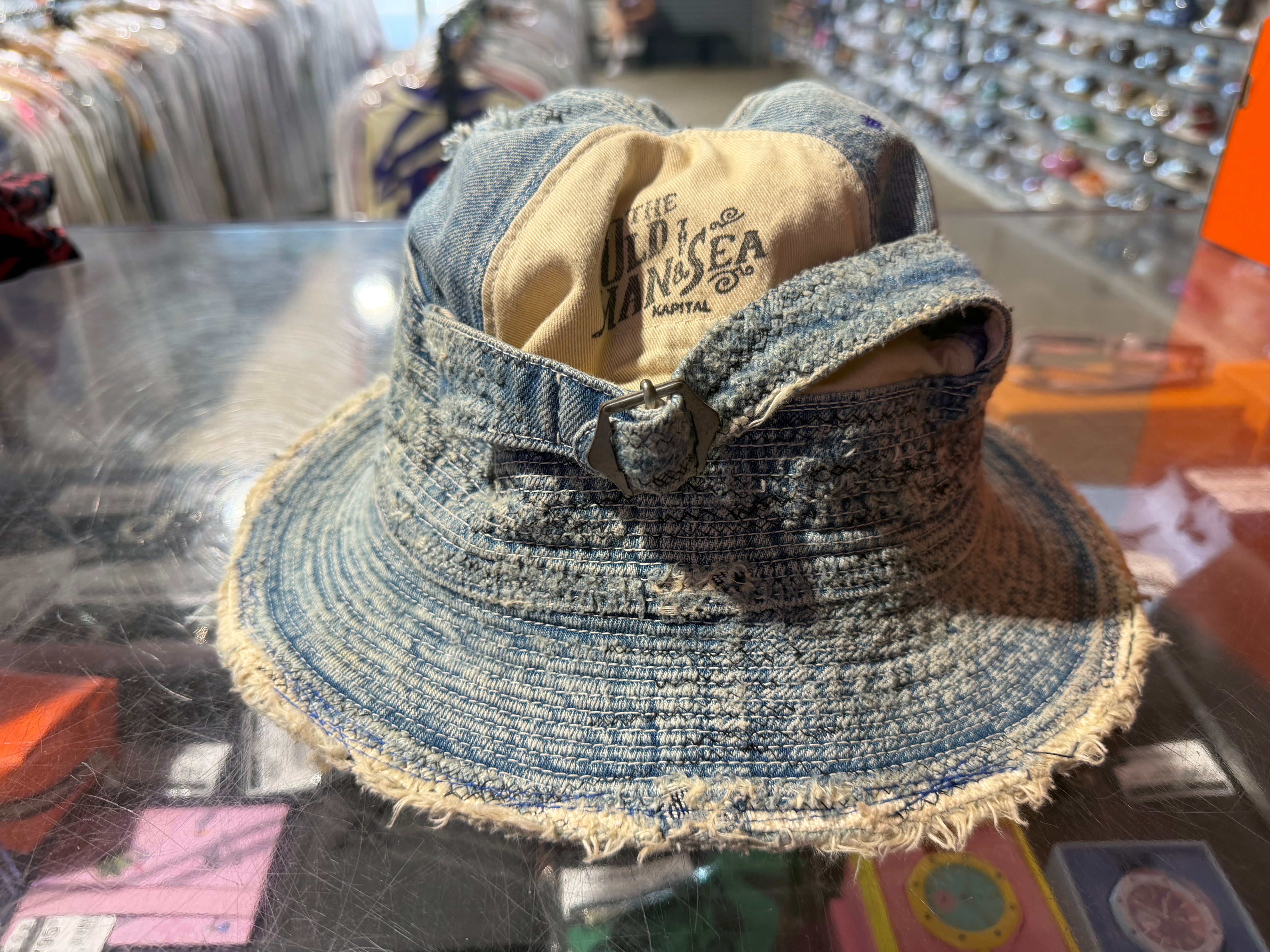 USED Kapital Distressed Bucket Hat - Denim