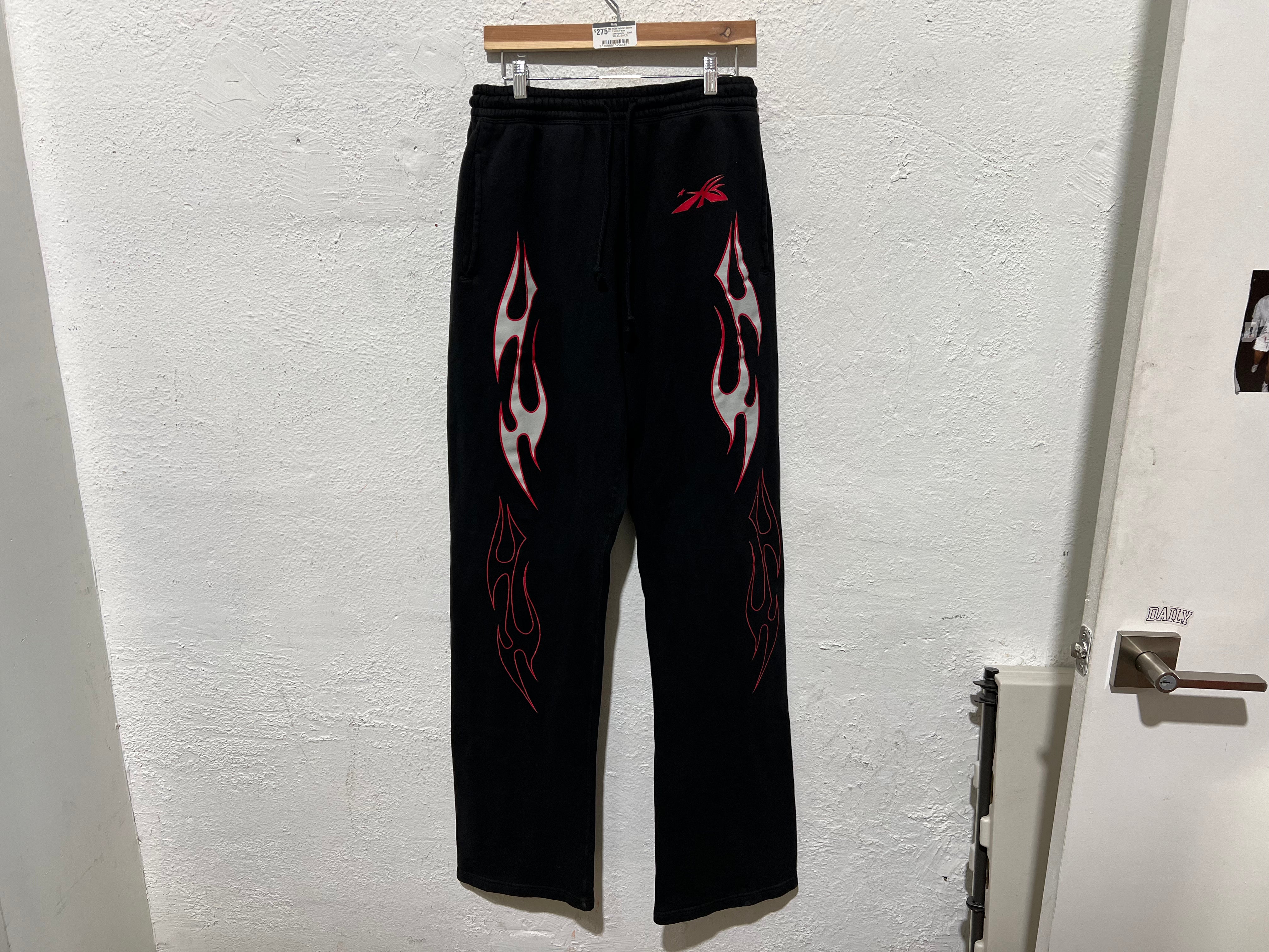 NEW Hellstar Sports Future Flame Sweatpants - Black Size XL