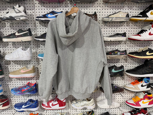 USED Supreme Hoodie Reverse Logo - Grey Size Large