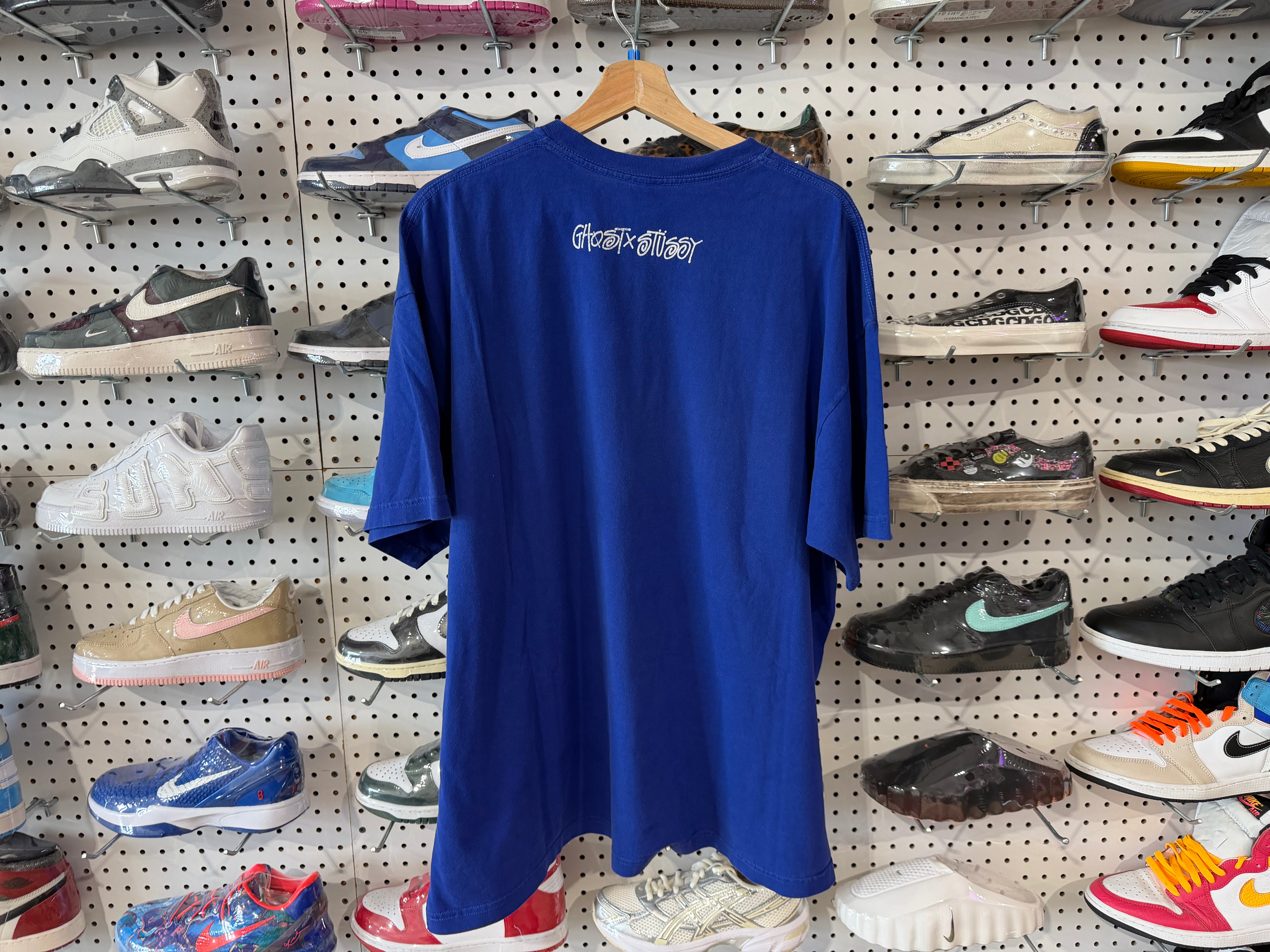 USED Stussy Late 200s Cloud Tee - Blue Size XXL