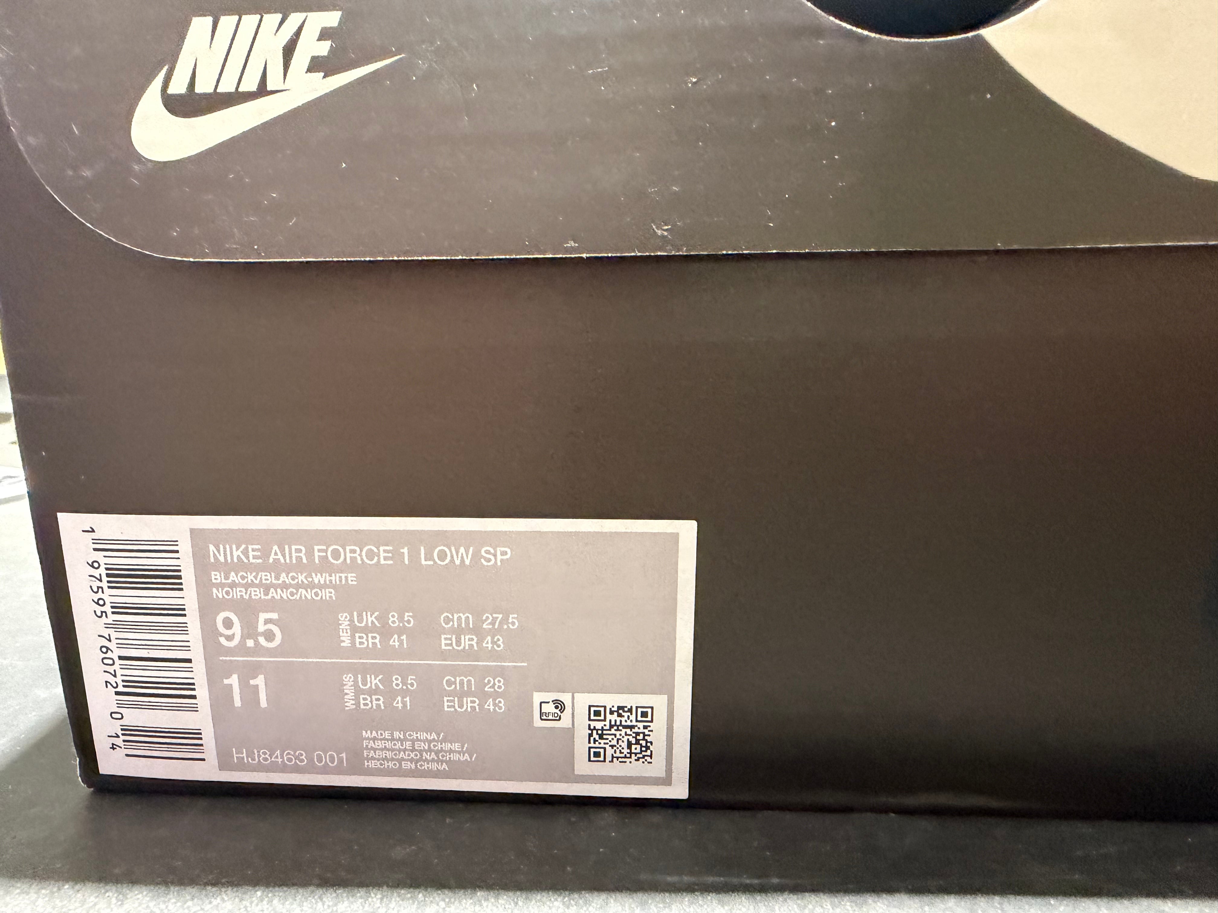 Nike Air Force 1 Low CPFM - Black Size 9.5