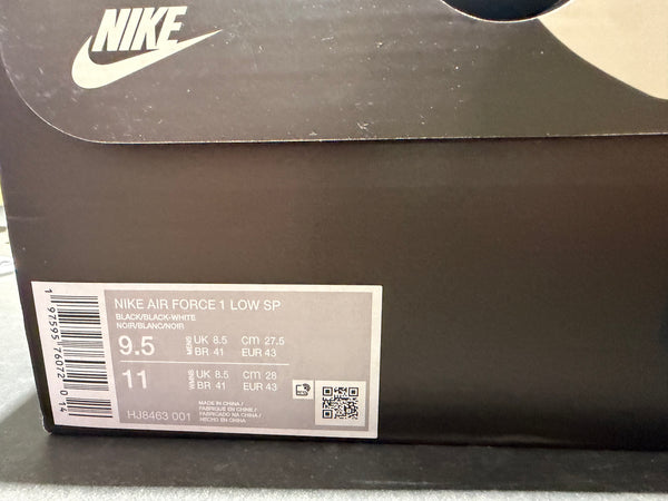 Nike Air Force 1 Low CPFM - Black Size 9.5