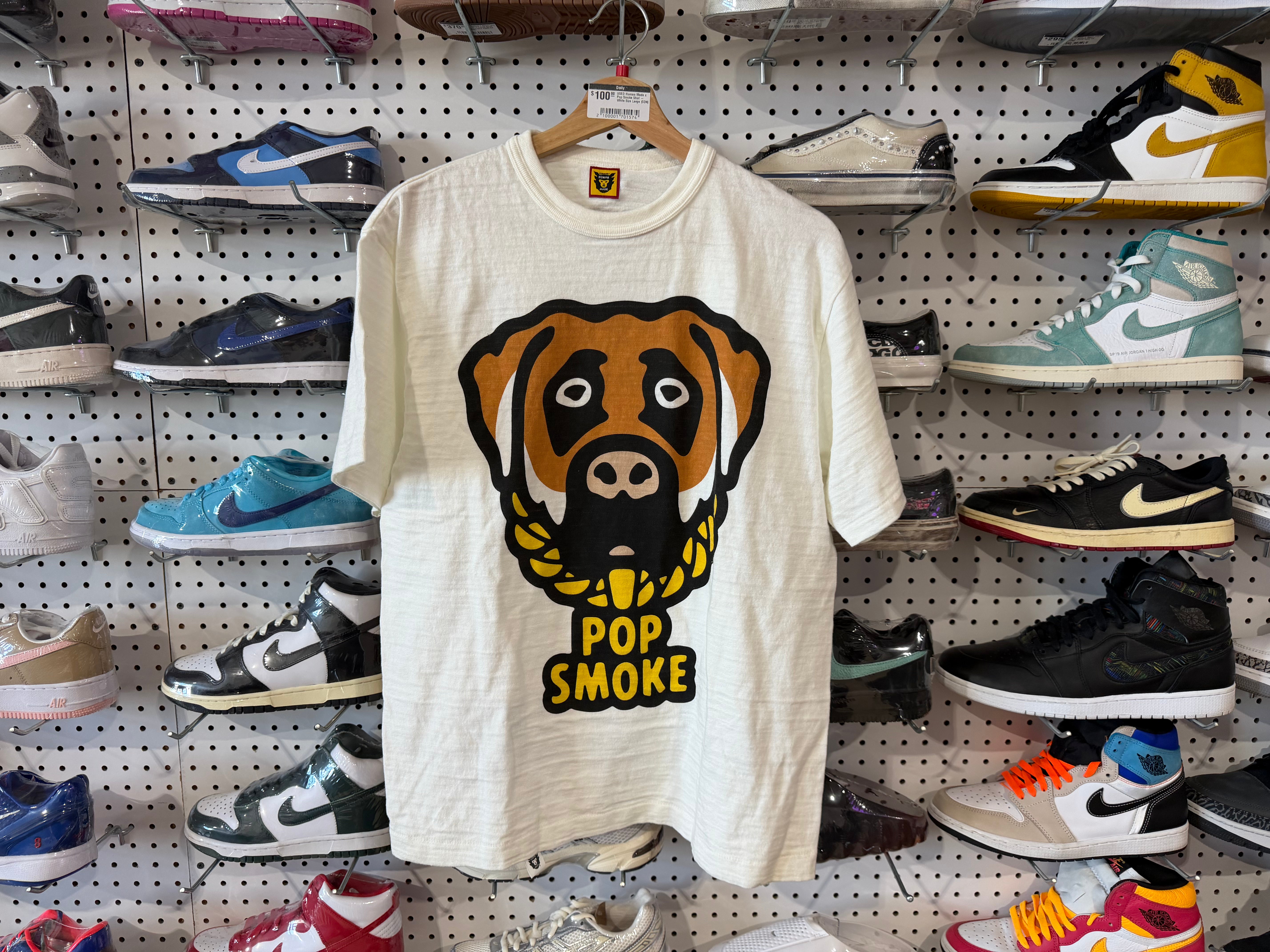 USED Human Made x Pop Smoke Shirt - White Size Large