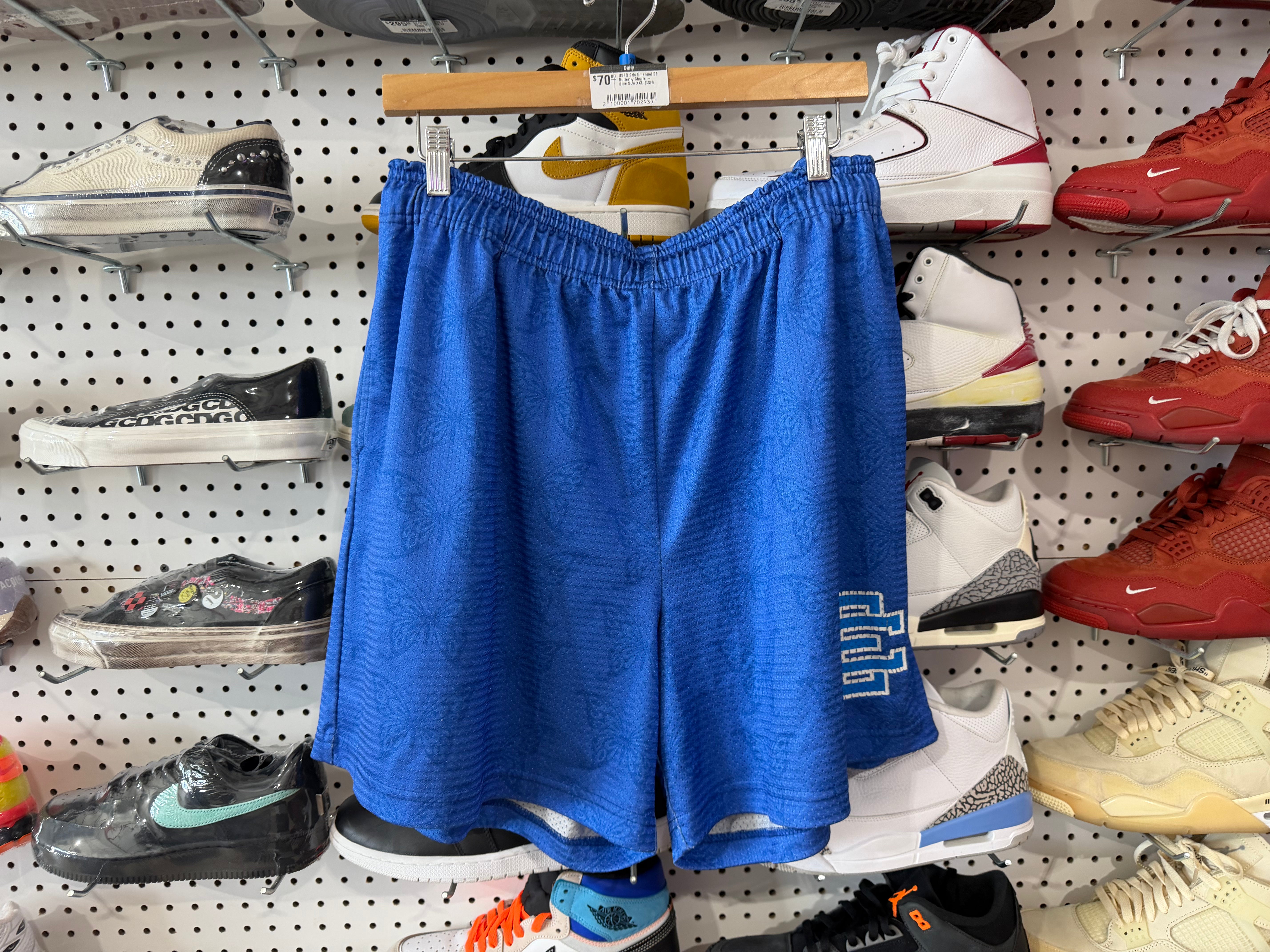 USED Eric Emanuel EE Butterfly Shorts - Blue Size XXL