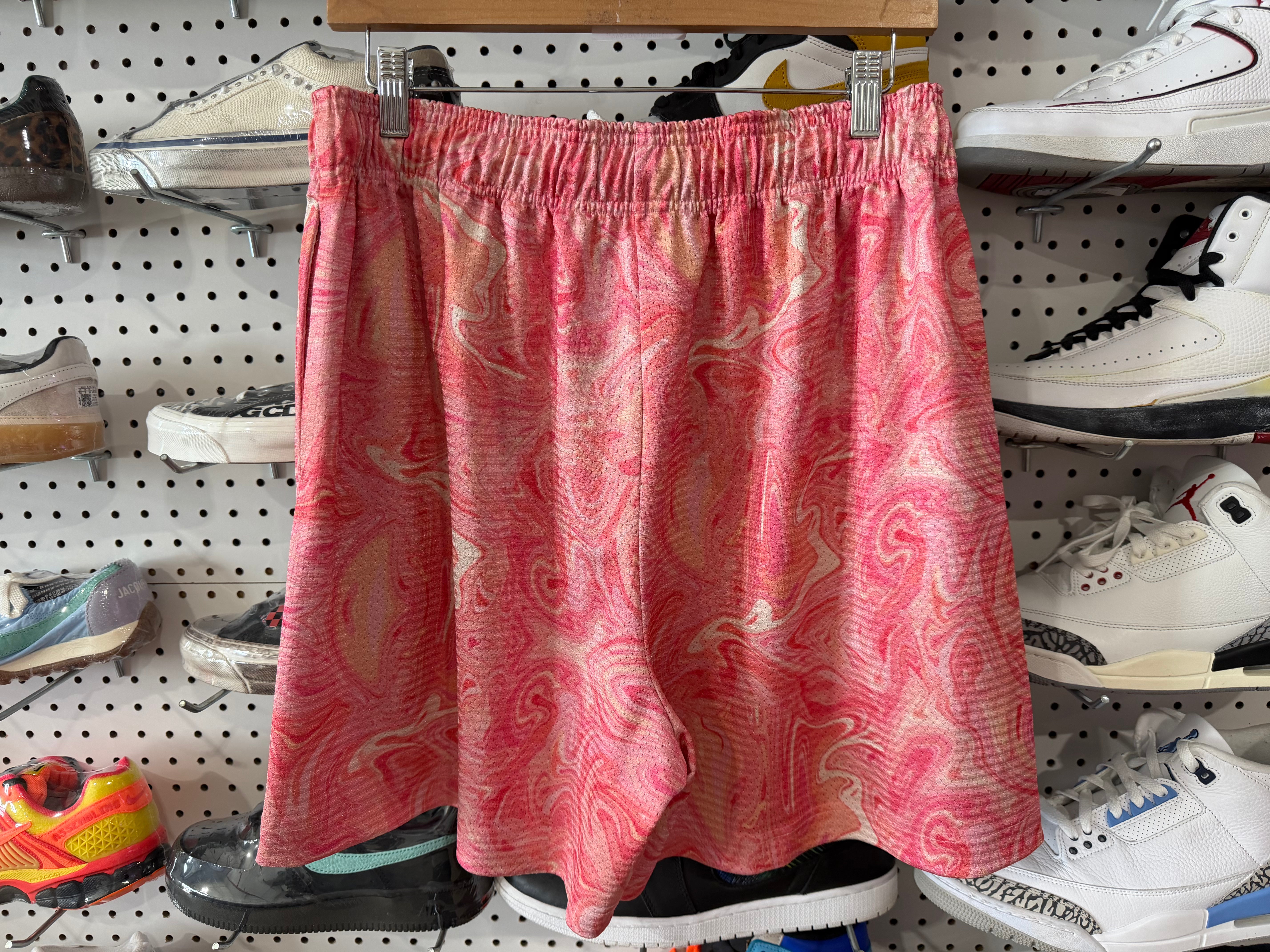 USED Eric Emanuel EE Tie Die Shorts - Pink/Yellow - Size XL