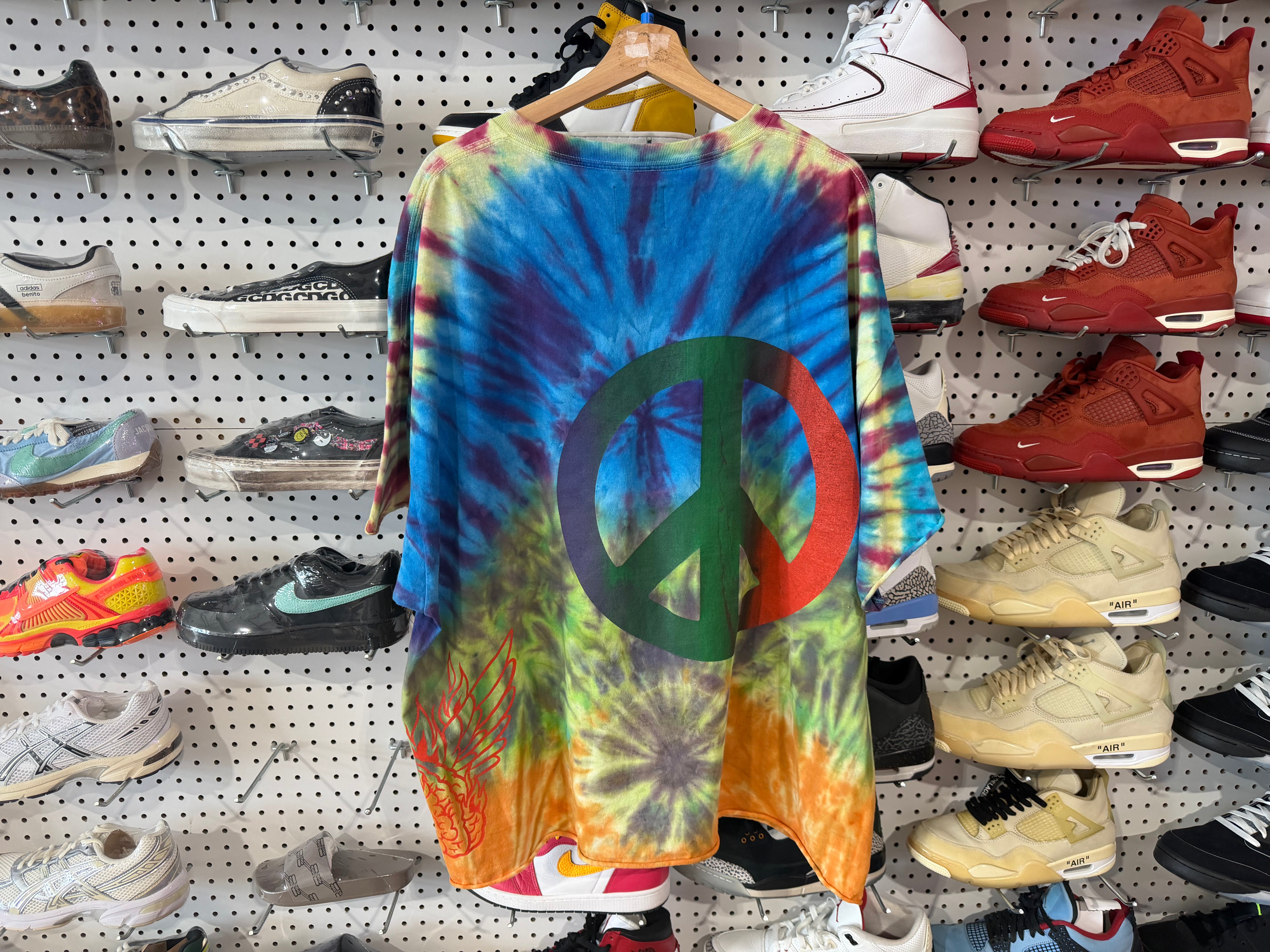 USED Gallery Dept Freak Show Tie Die Tee - Blue Yellow Purple - Size XXL