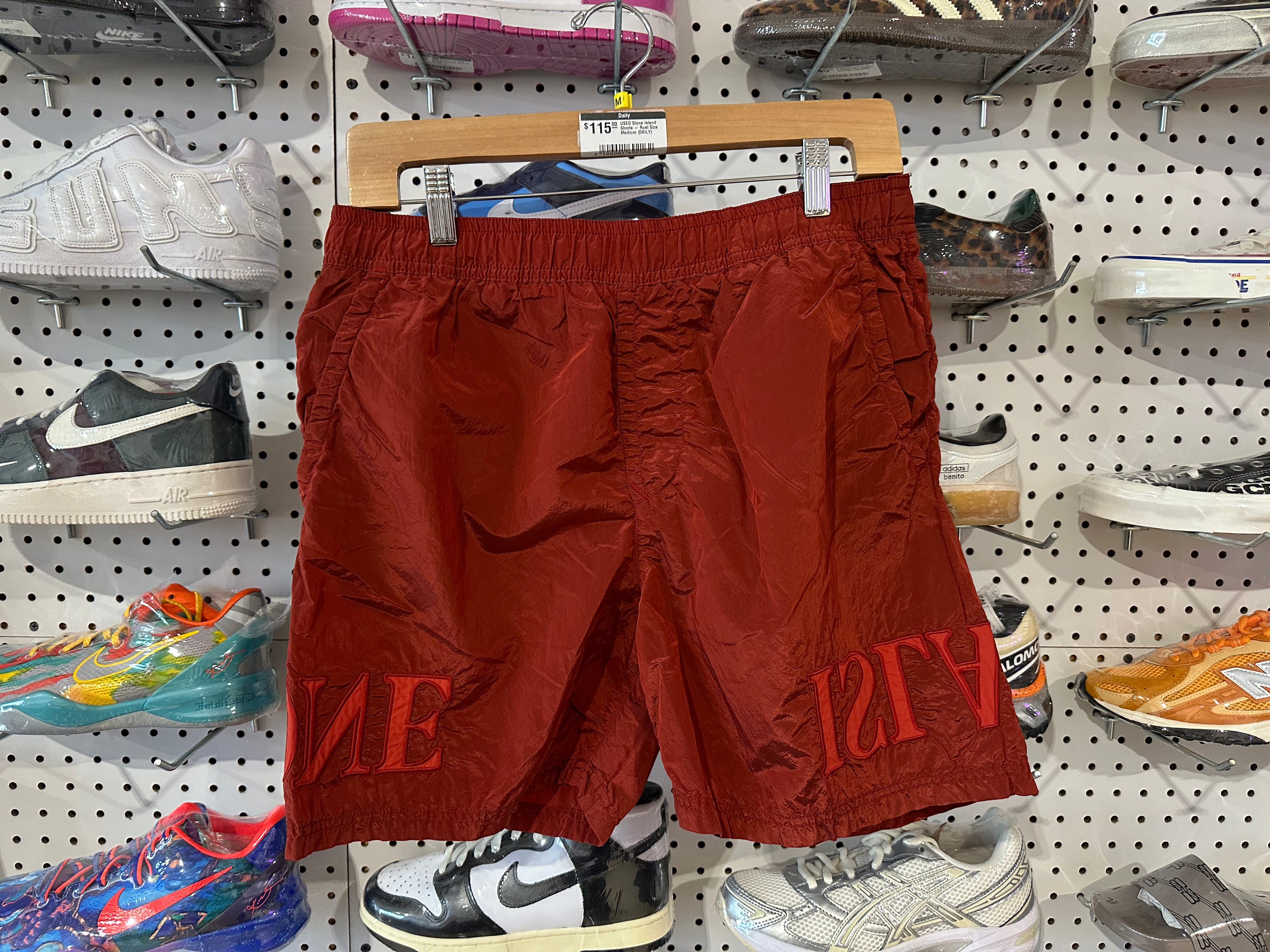 USED Stone Island Shorts - Rust Size Medium