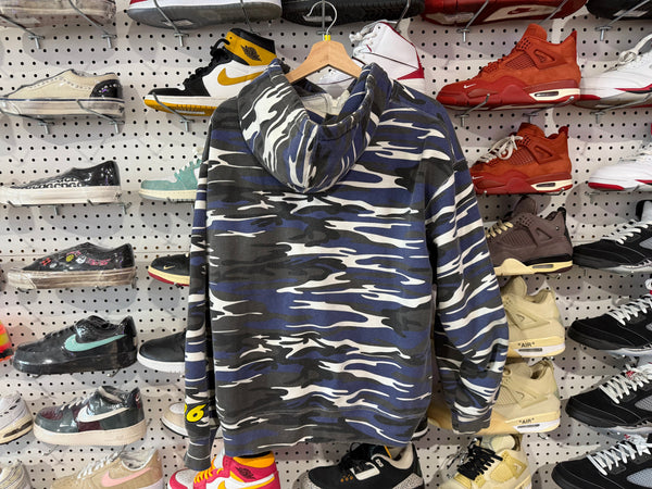 USED Supreme Performance Zip Uo Hooded Sweatshirt - Blue Camo Size Medium