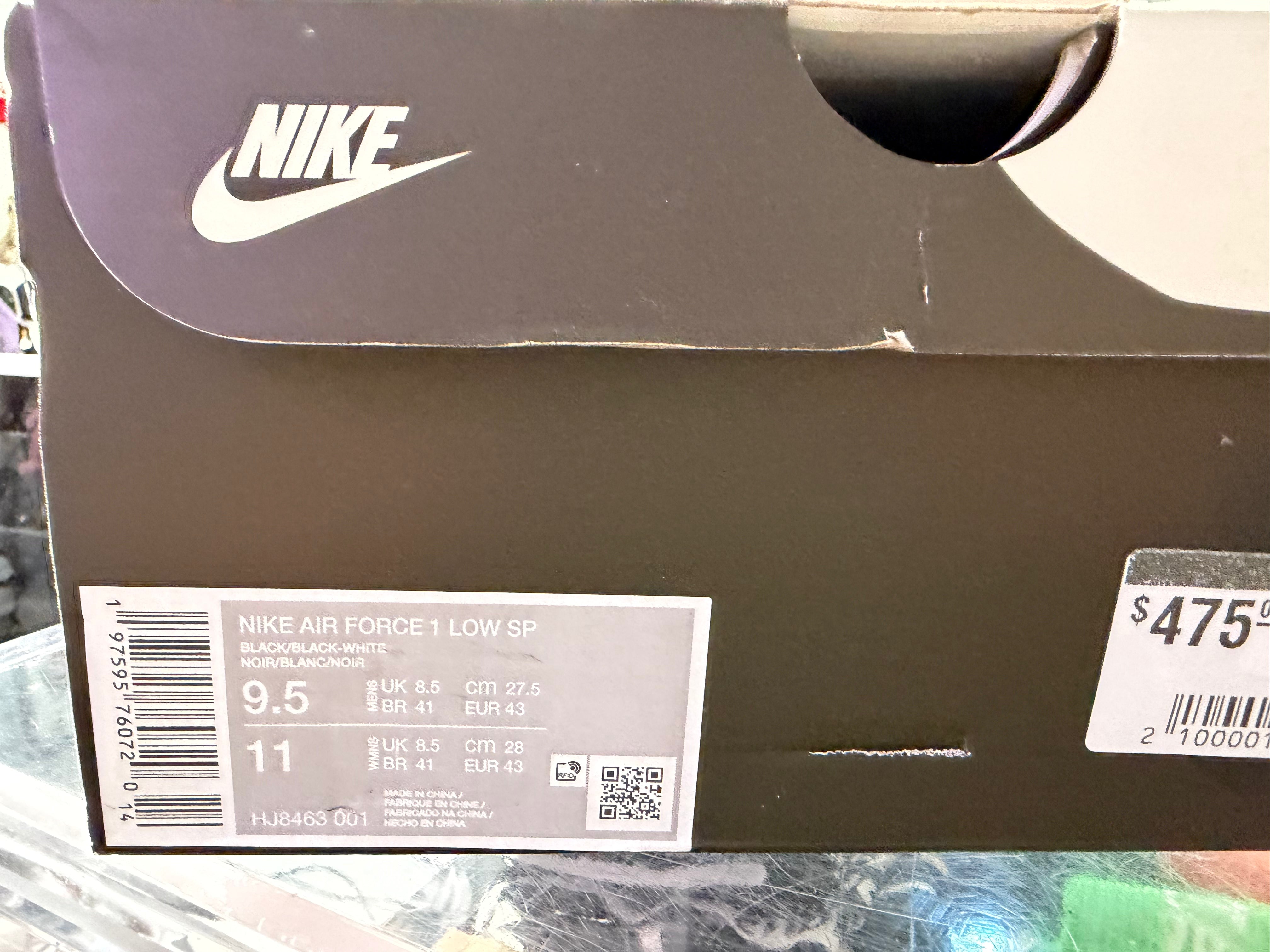 Nike Air Force 1 Low CPFM - Black Size 9.5
