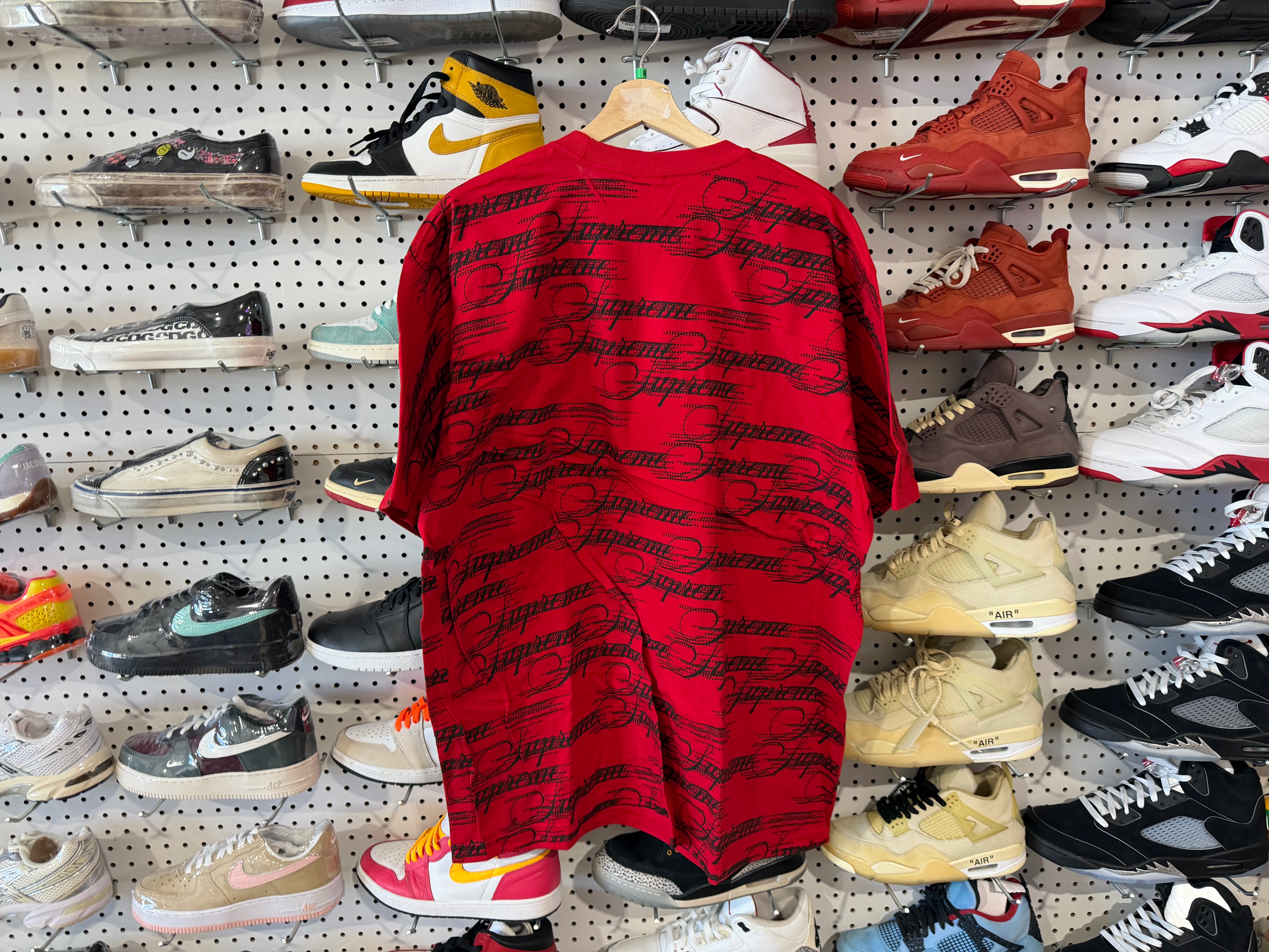 NEW Supreme Script Tee - Red Size XL