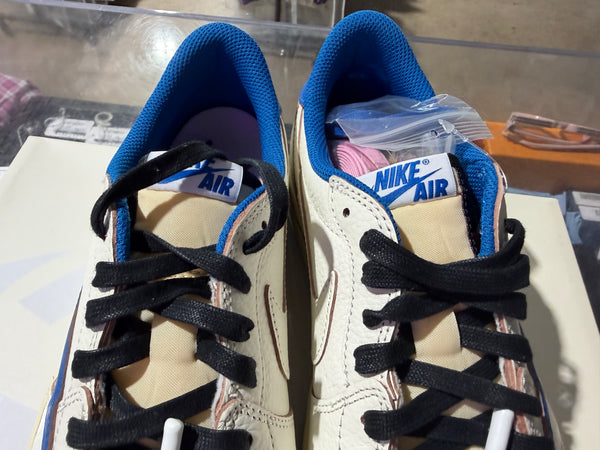 Air Jordan 1 Retro Low OG SP Fragment x Travis Scott - Sail Military Blue Size 9.5