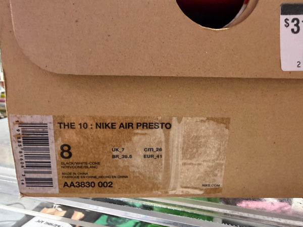 Nike Air Presto - Off White/Black Size 8