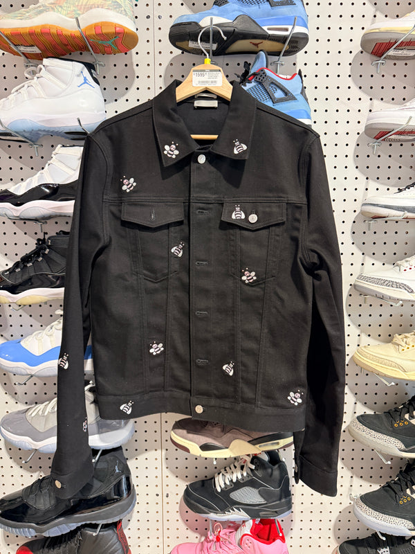 NEW Dior x Kaws Pink Bee Denim Trucker Jacket - Black Size 50 / Medium