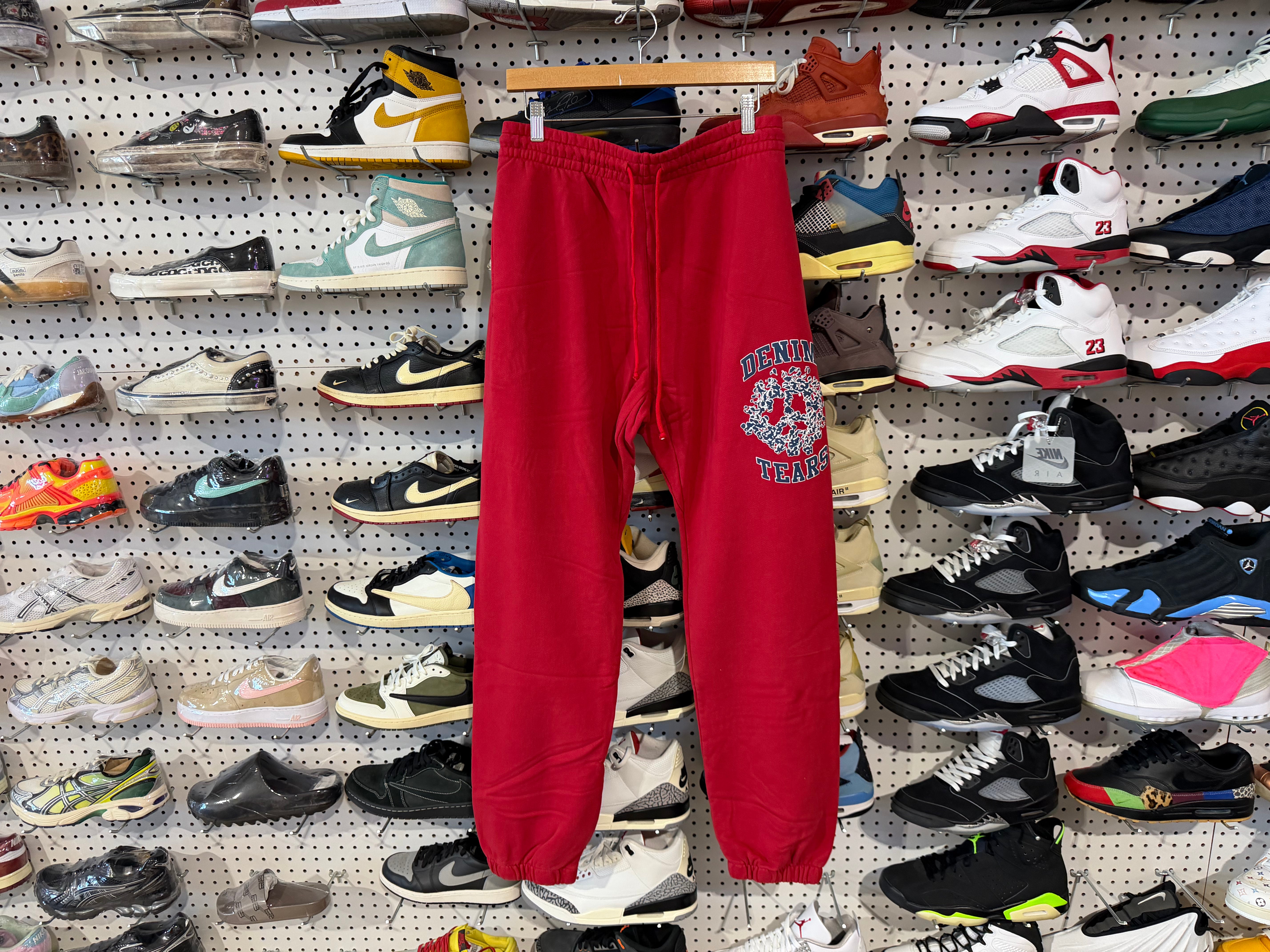 NEW Denim Tears Denim U Sweatpants - Red Ssize Large