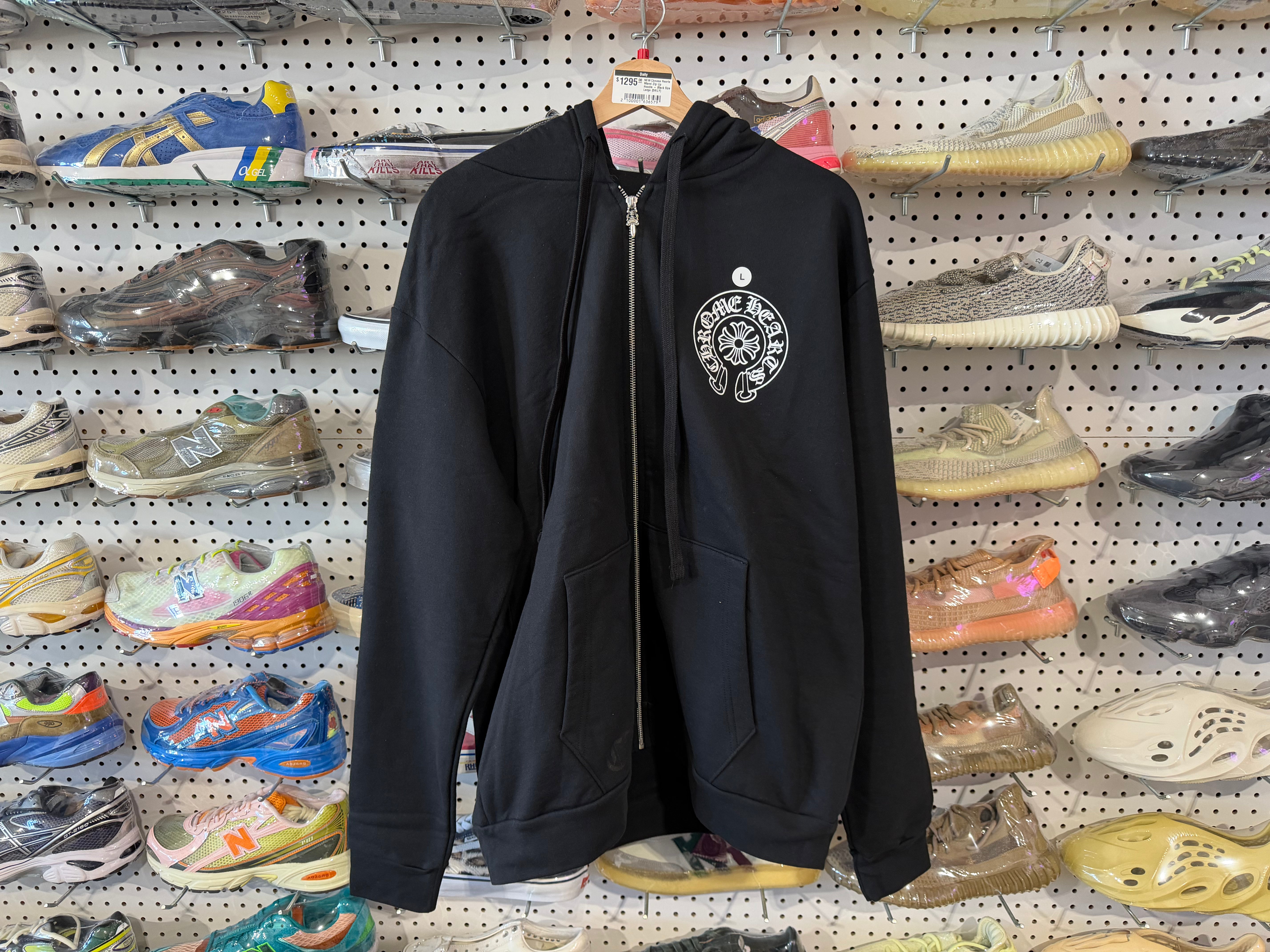NEW Chrome Hearts Miami Zip Up Hoodie - Black Size XL
