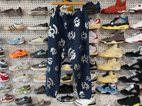 NEW Denim Tears x BSTROY Silver Print Sweatpants - Navy Size Medium