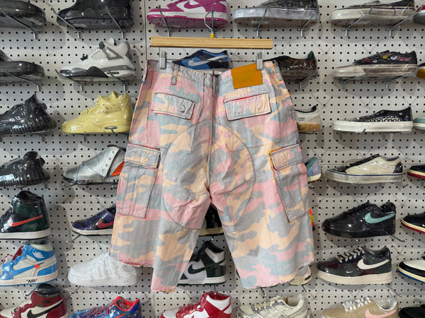 NEW Gallery Dept. Waxed Camo Shorts - Orange Size 34