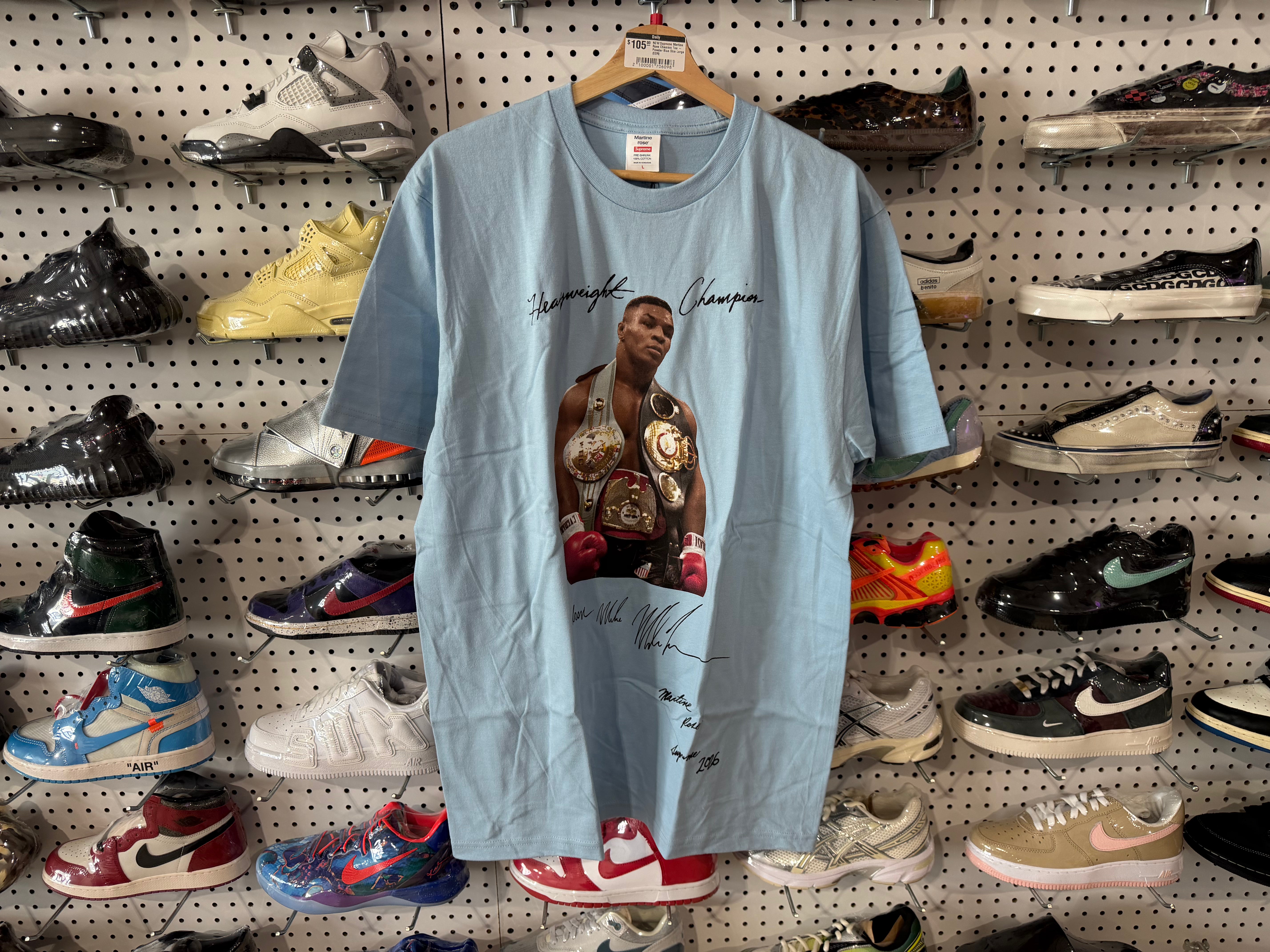 NEW Supreme Martine Rose Chamion Tee - Powder Blue Size Large