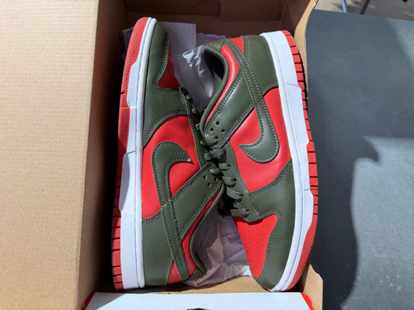 Nike Dunk Low - Mystic Red Cargo Khaki Size 7.5