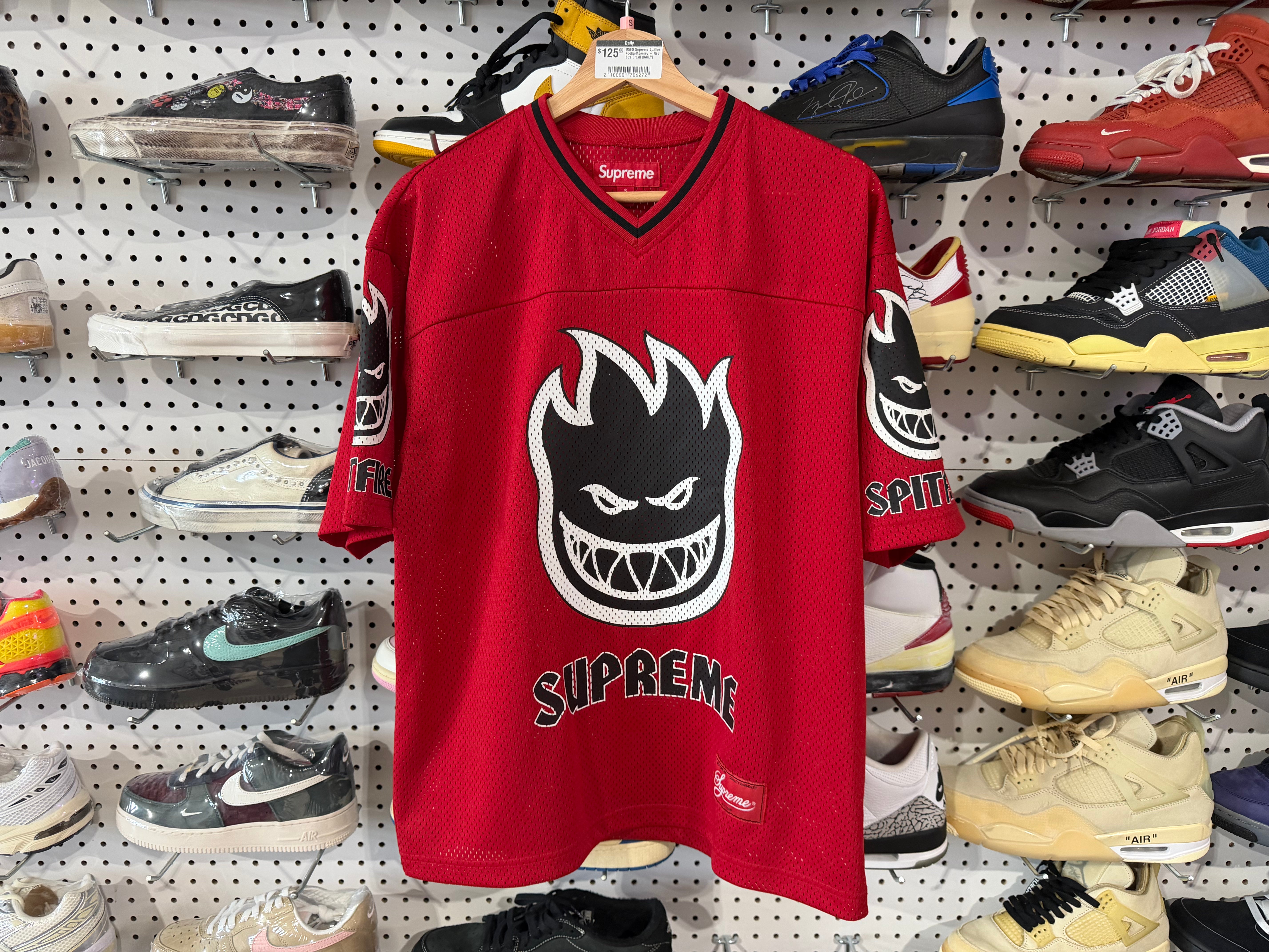 USED Supreme Spitfire Football Jersey - Red Size Small
