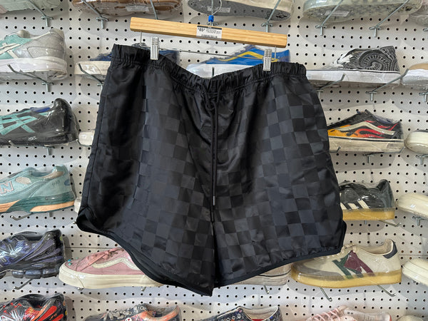 USED Fear Of God Essentials Checker Shorts - Black Size XXL
