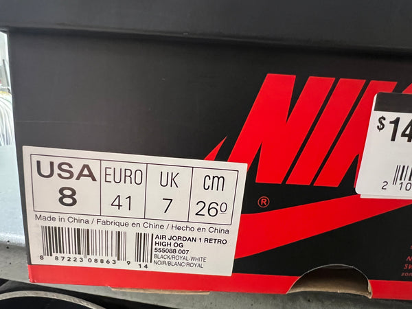 Air Jordan 1 Retro - Royal 2017 Size 8