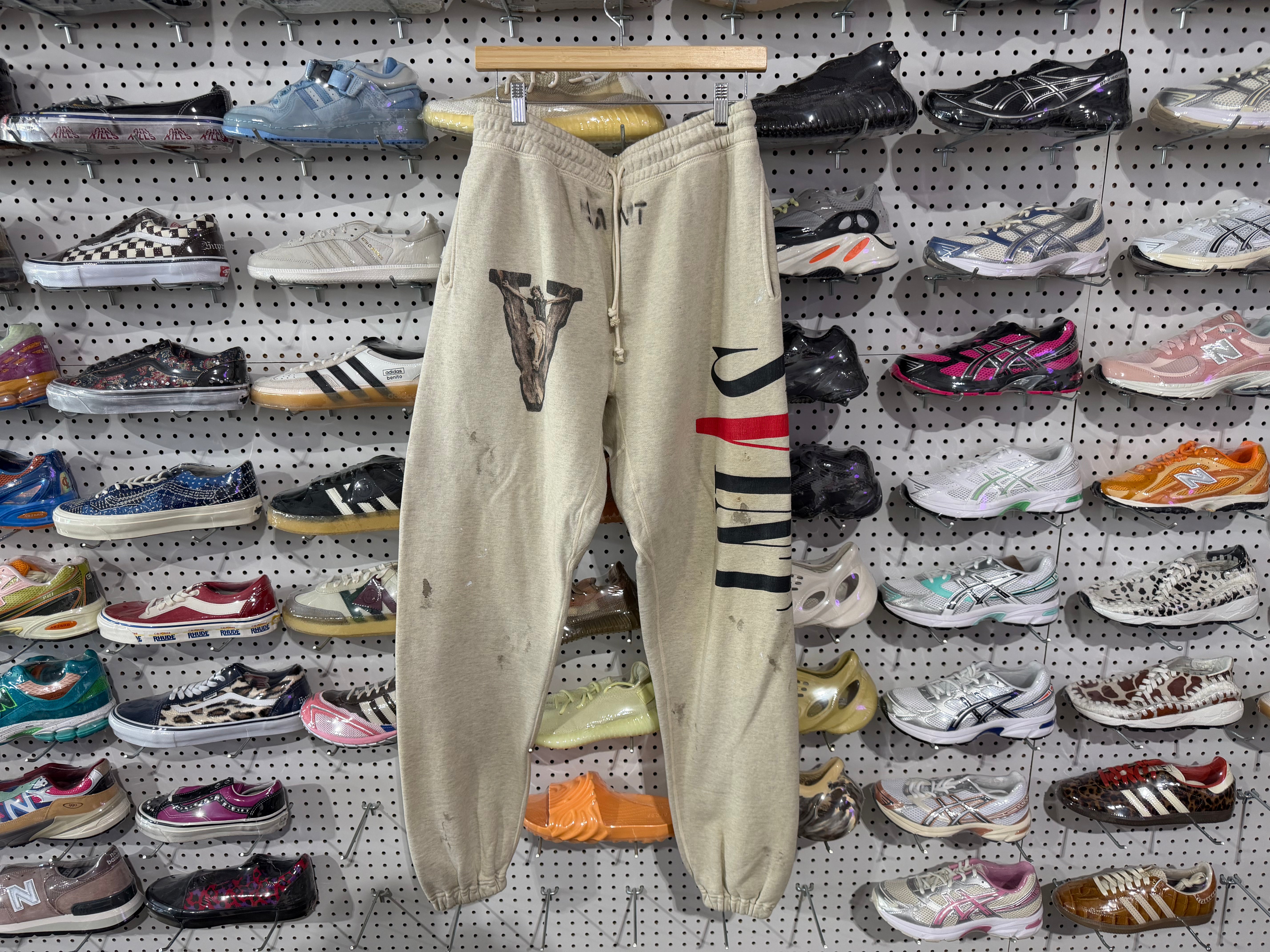 NEW Saint Michael x VLONE V Cross Sweatpants - Natural Size Medium