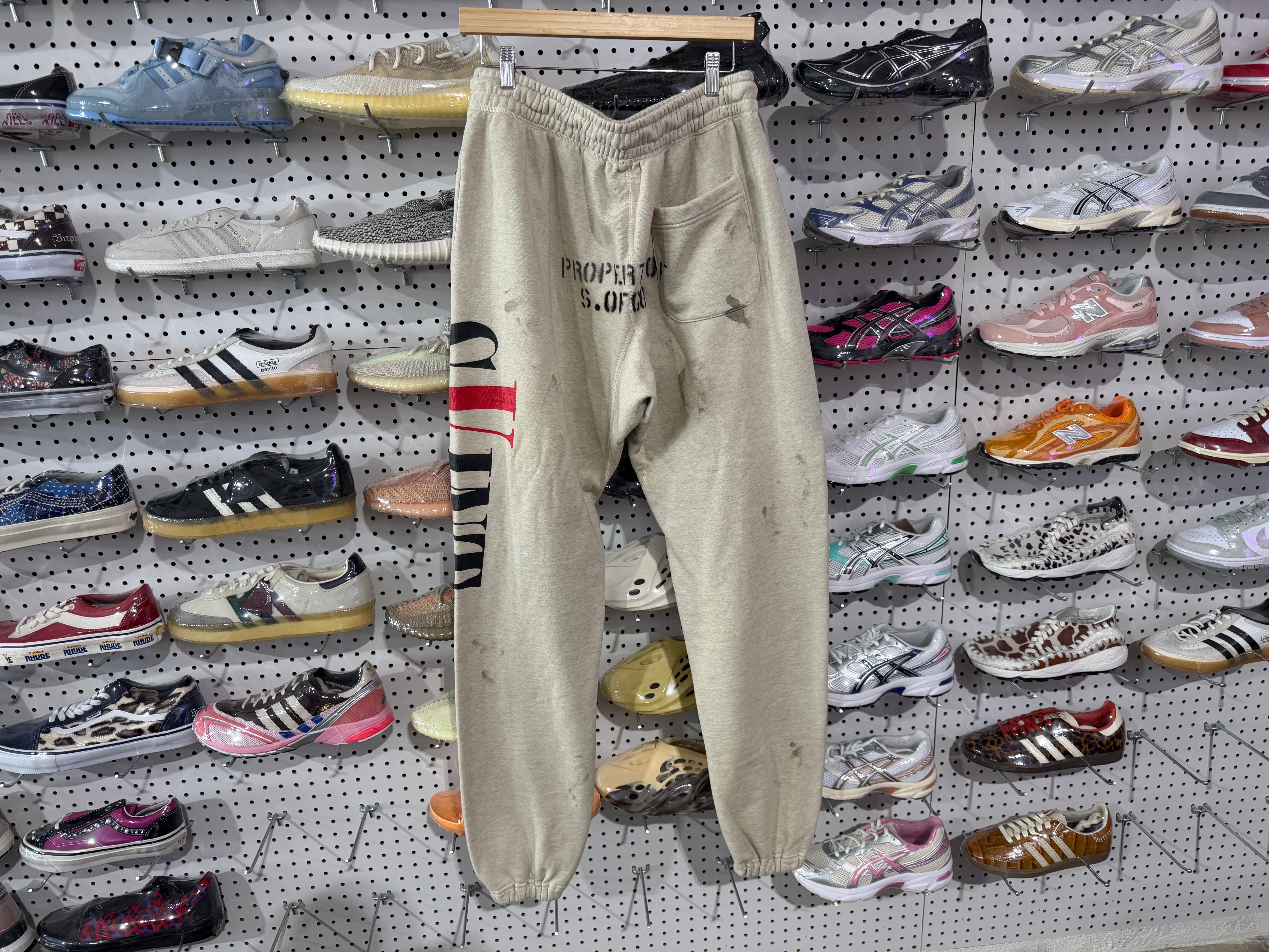 NEW Saint Michael x VLONE V Cross Sweatpants - Natural Size Medium