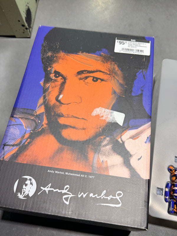 DISPLAYED Medicom x Andy Warhol Ali 400%+100% Bearbrick Set