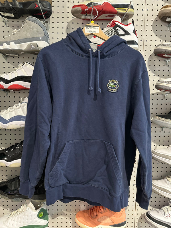 USED Supreme x Lacoste Hoodie - Navy Blue Size Medium