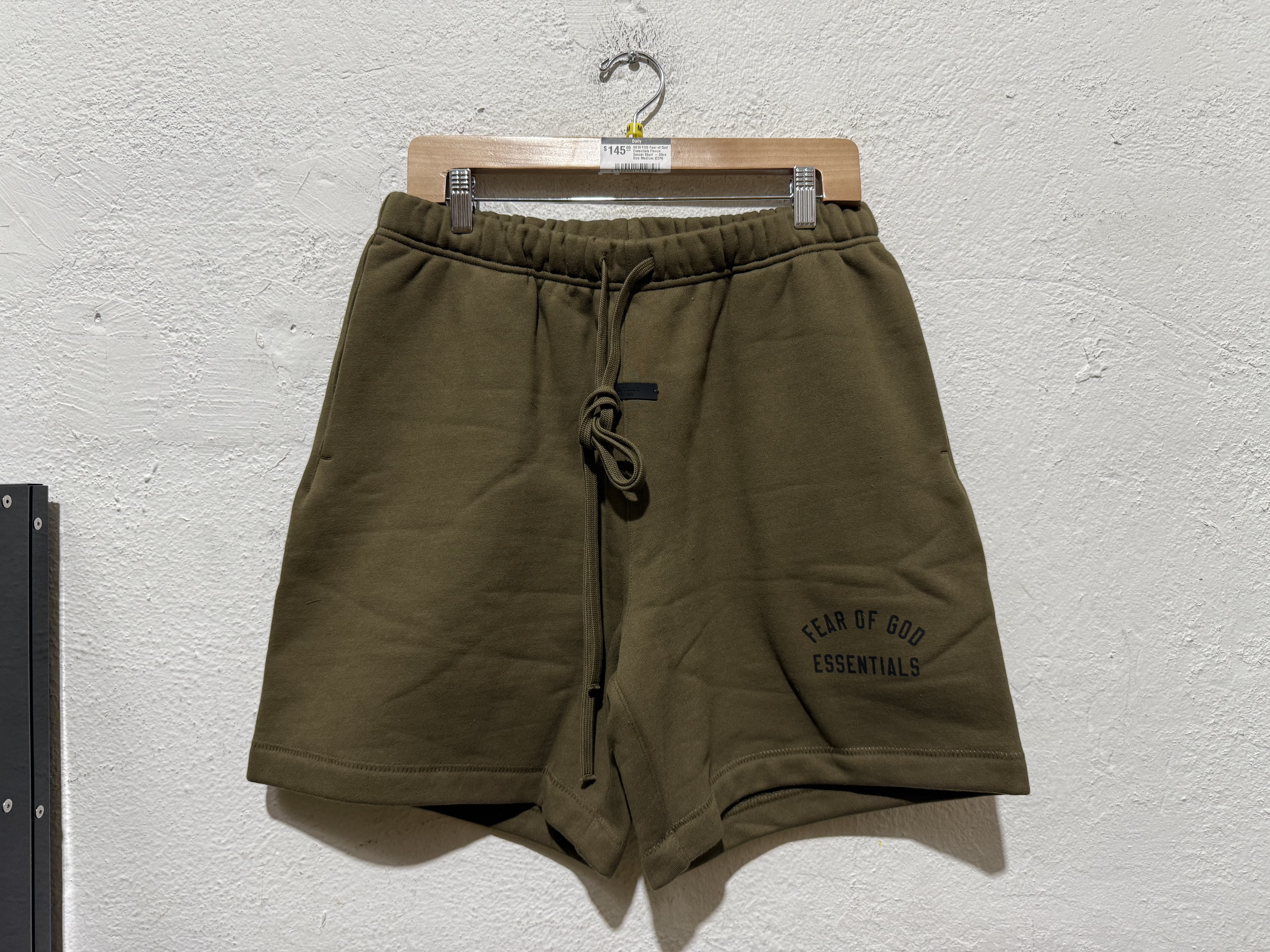 FOG Fear of God Essentials Fleece Soccer Short - Olive